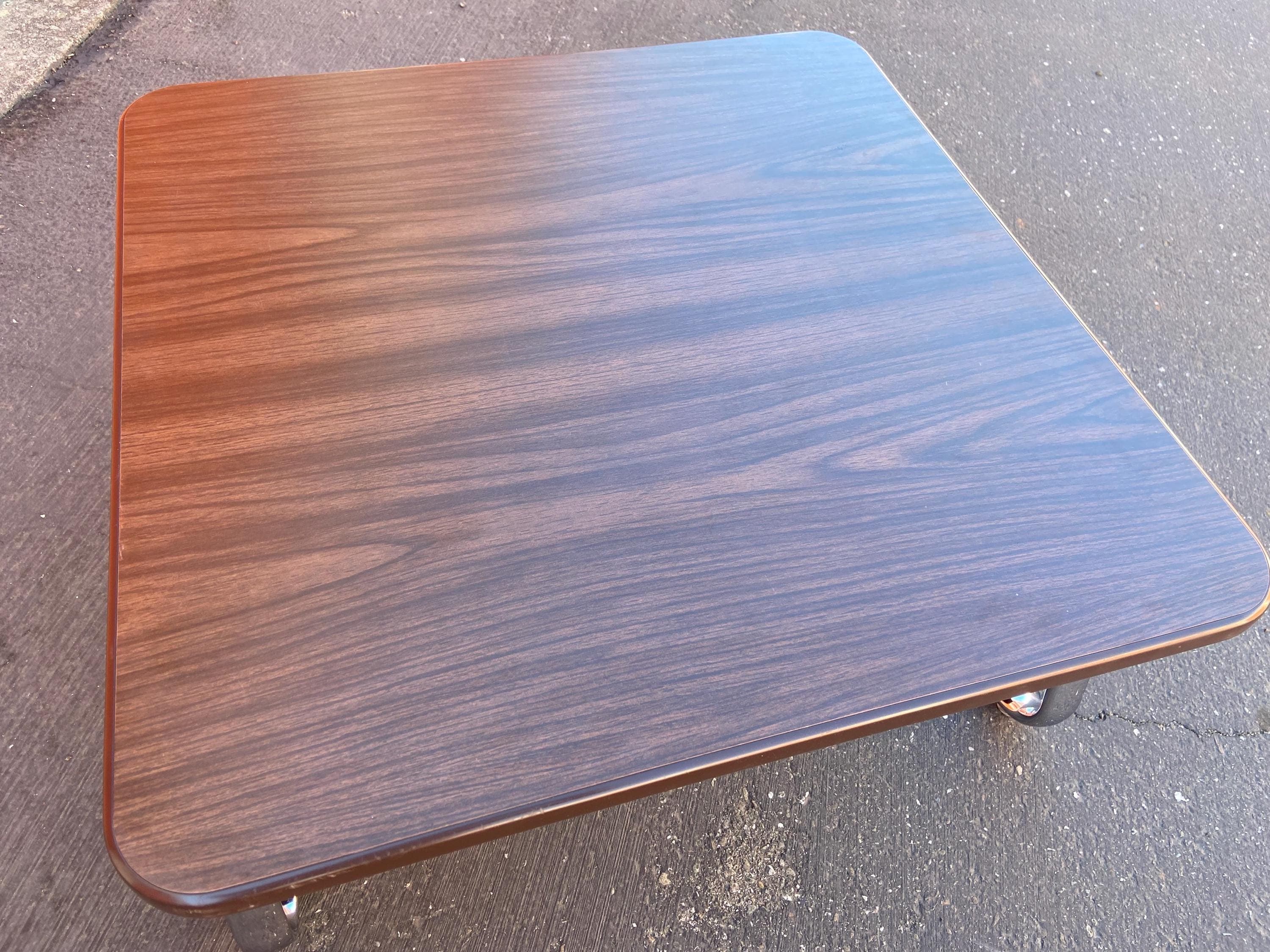 steelcase vintage mid century modern chrome tubular coffee table - Thumbnail 2