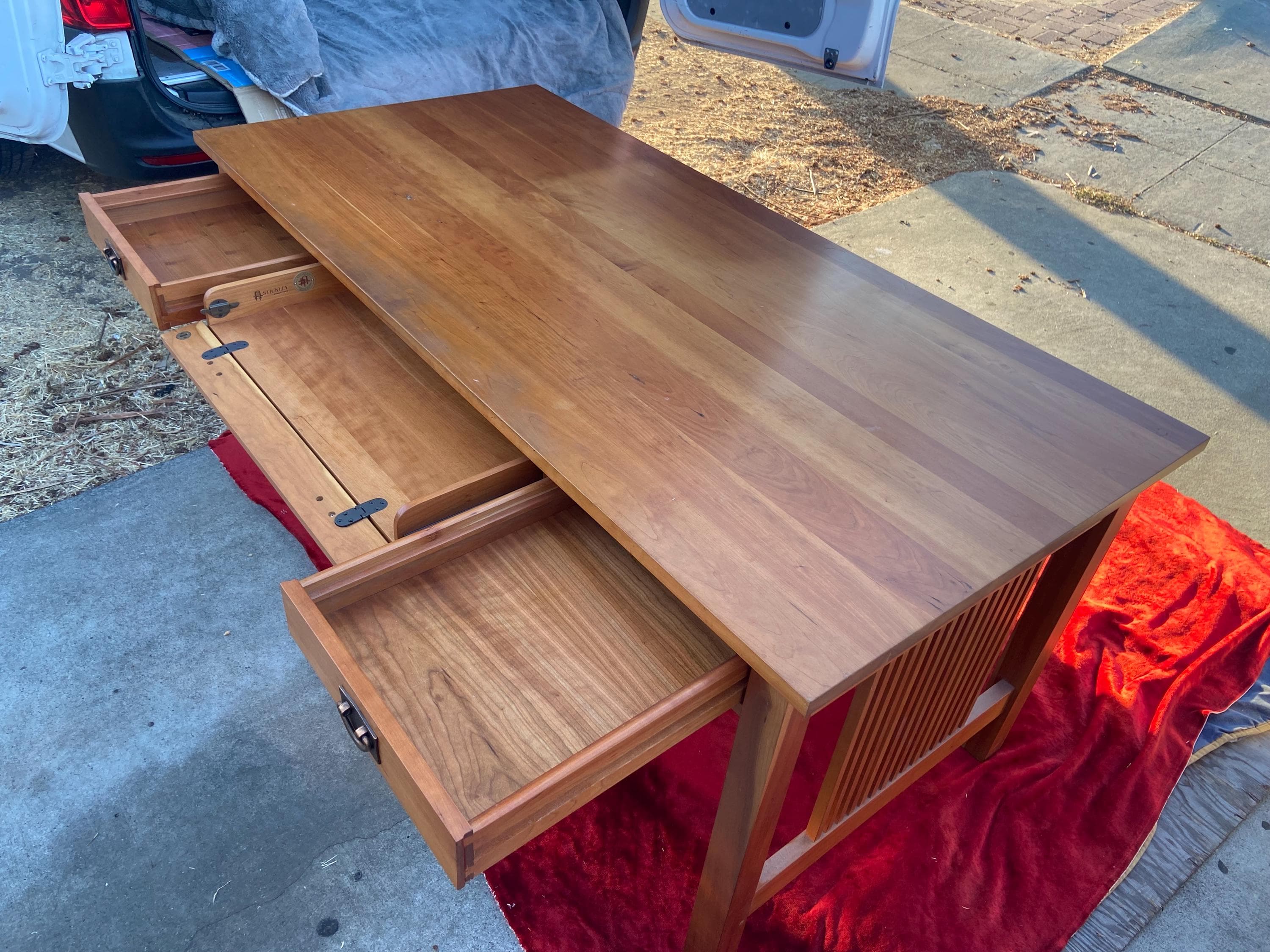 Srickley mission oak arts and crafts library desk table - Thumbnail 10