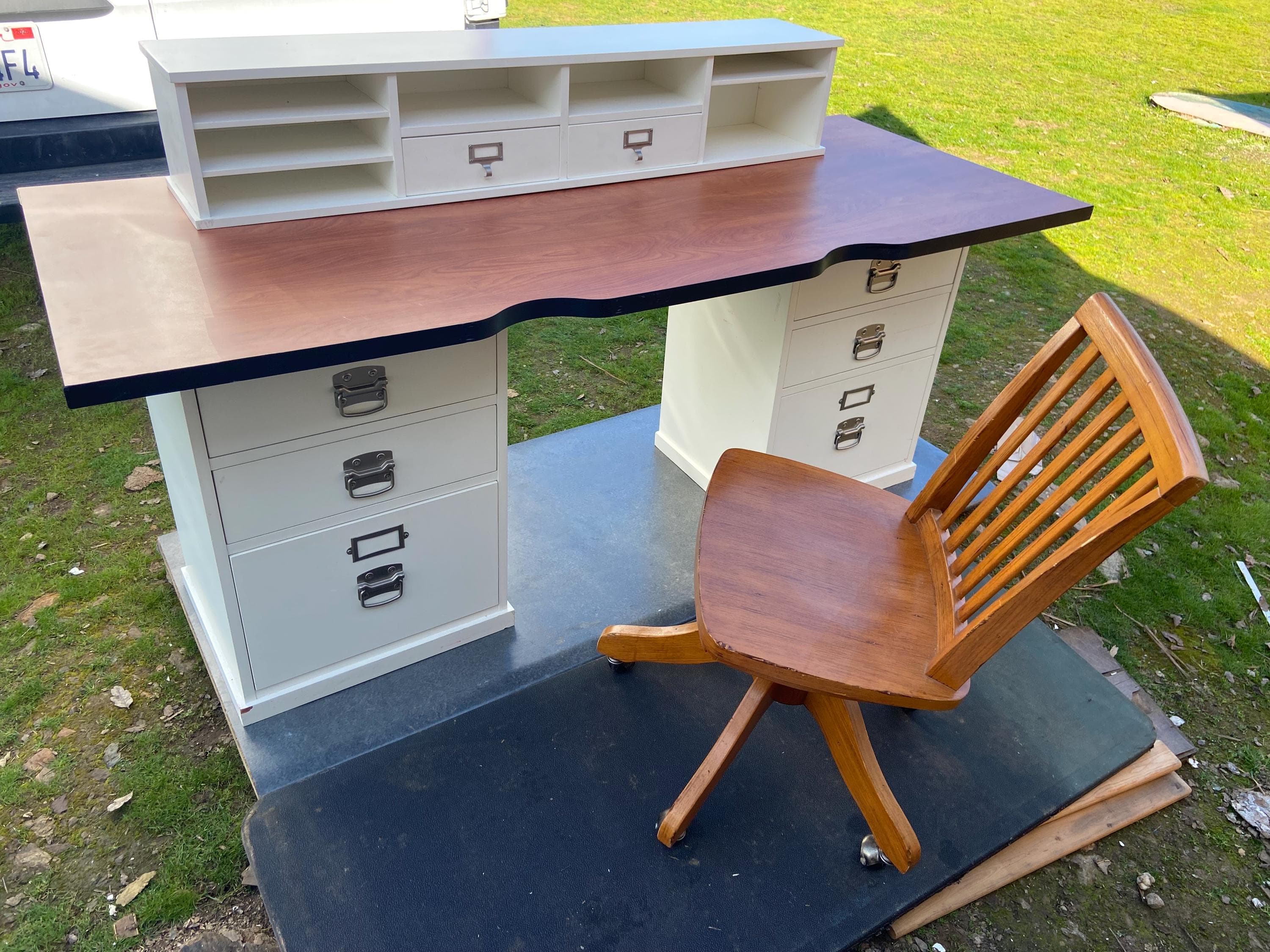 pottery barn Bedford Desk Set And Swivel Rolling Chair Selling As A Set Only - Image 1