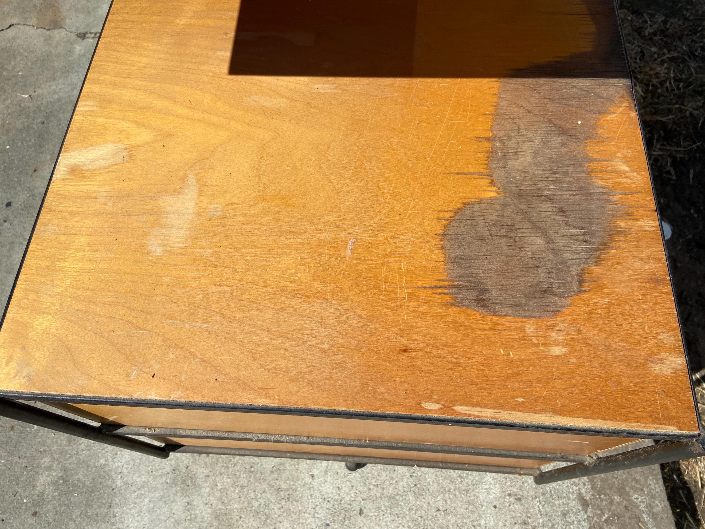 1950’s floating desk by D.R. Bates & Jackson Gregory jr for Vista of California needs some refinishing - Thumbnail 6