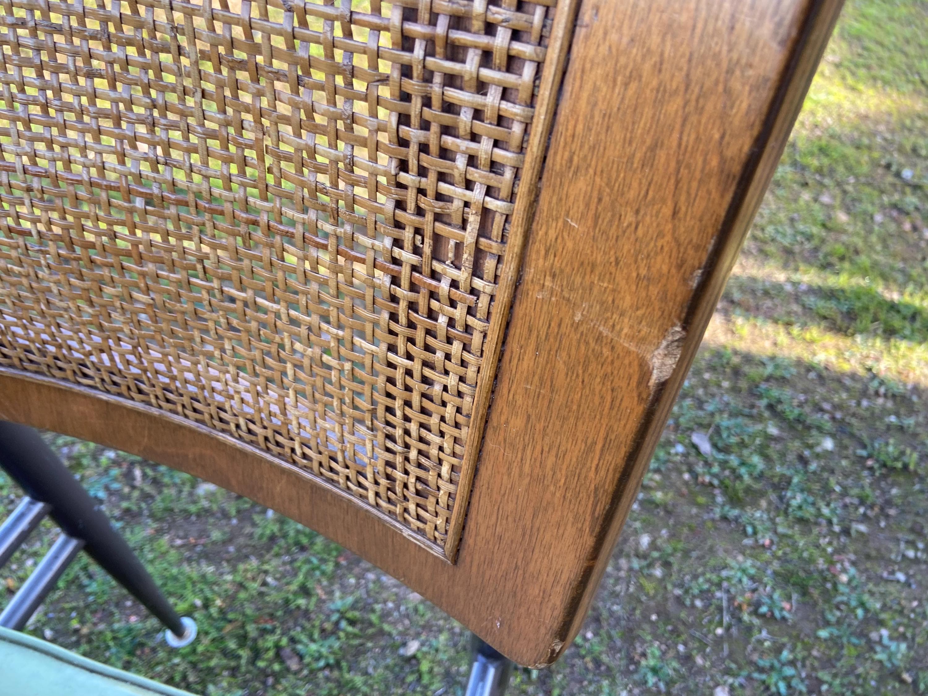 Vintage Mid  Century Modern Oak Veneer Desk  And Paul mccobb Cane Chair Style - Thumbnail 7