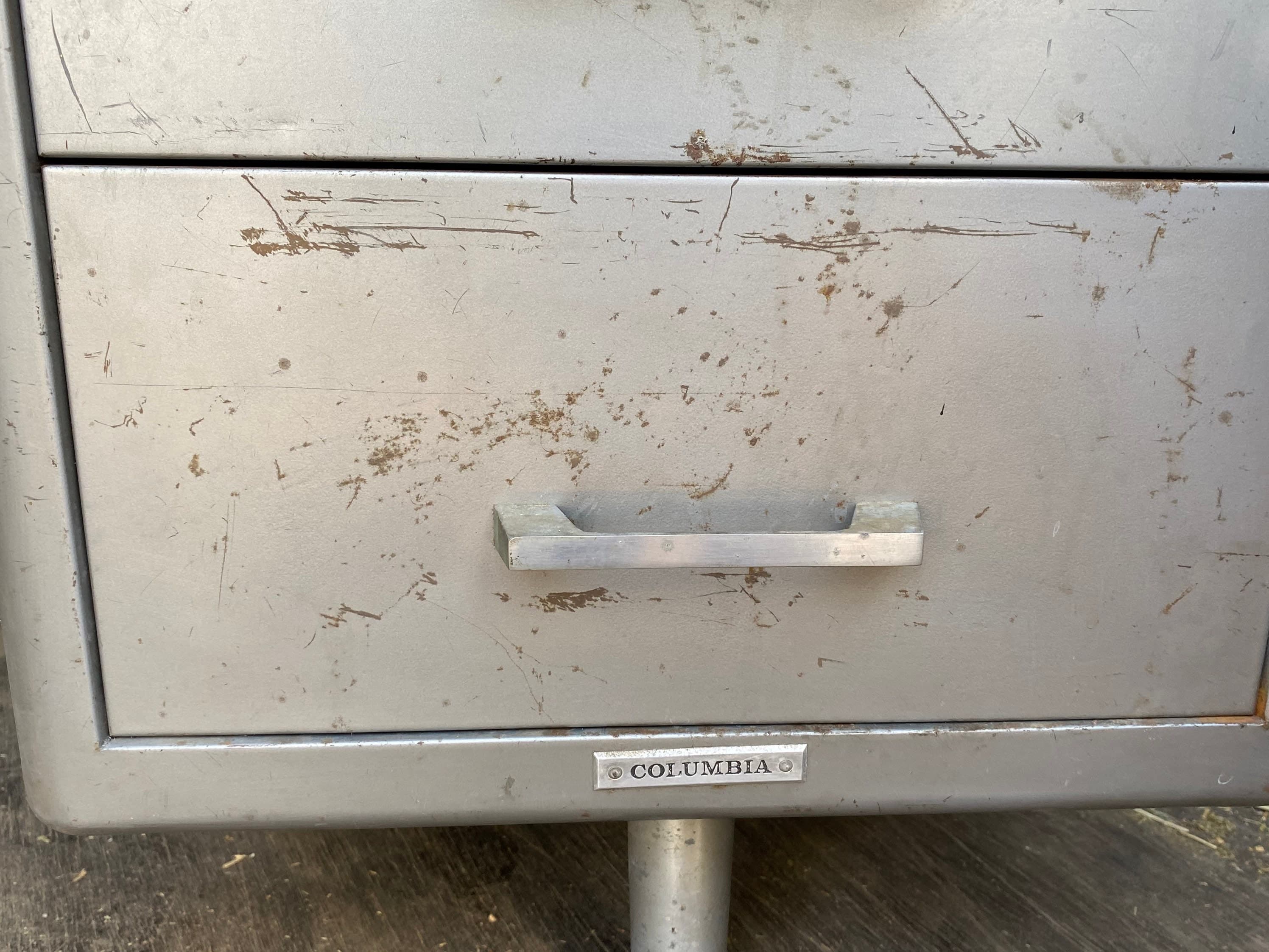 Vintage metal tanker desk set and chair - Thumbnail 5