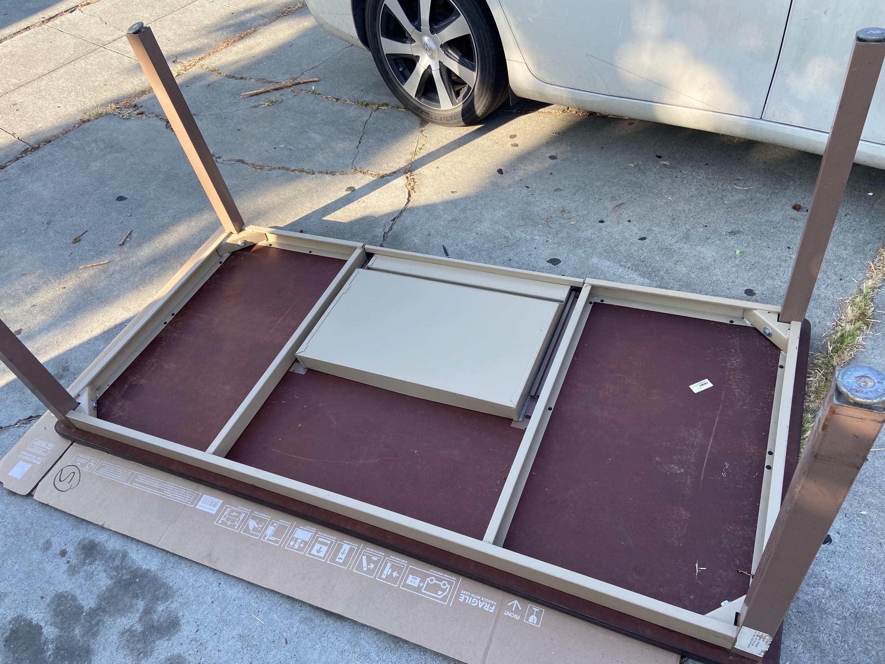 Hon vintage mid century modern tanker desk utility table - Thumbnail 3