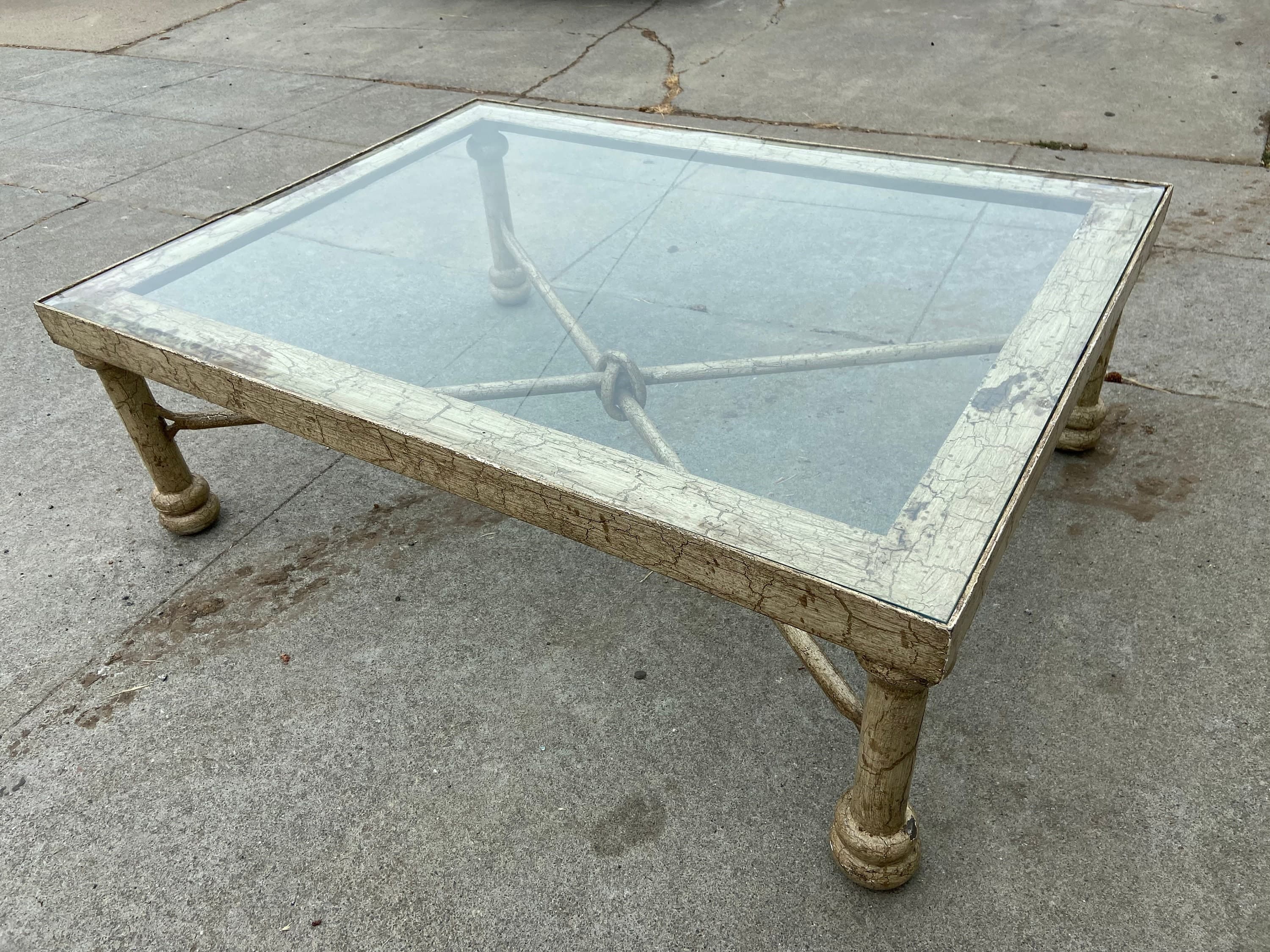 Vintage rustic metal coffee table - Thumbnail 10
