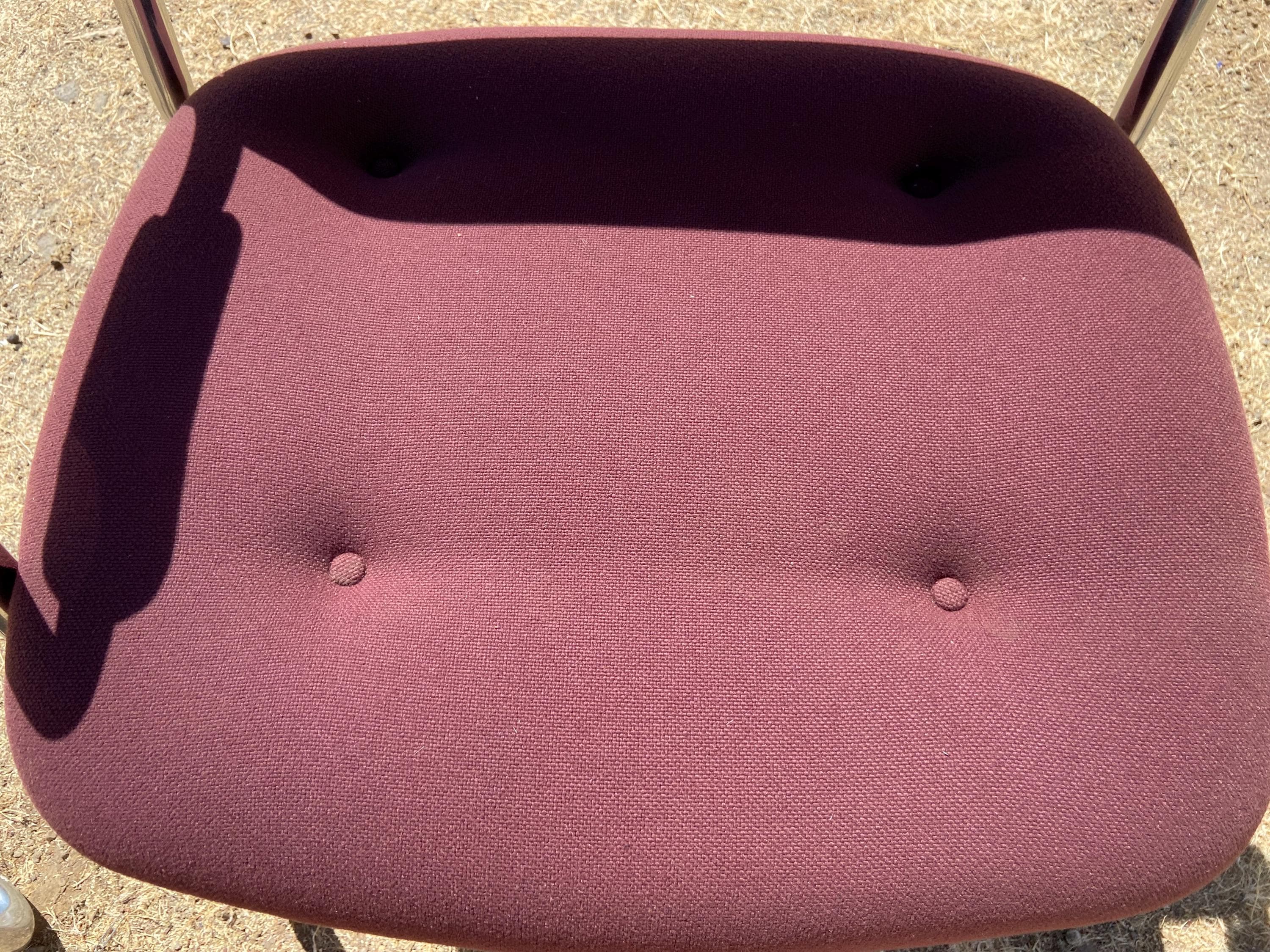 Steelcase Cantilevered chrome fabric accent chair set of 6 - Thumbnail 4