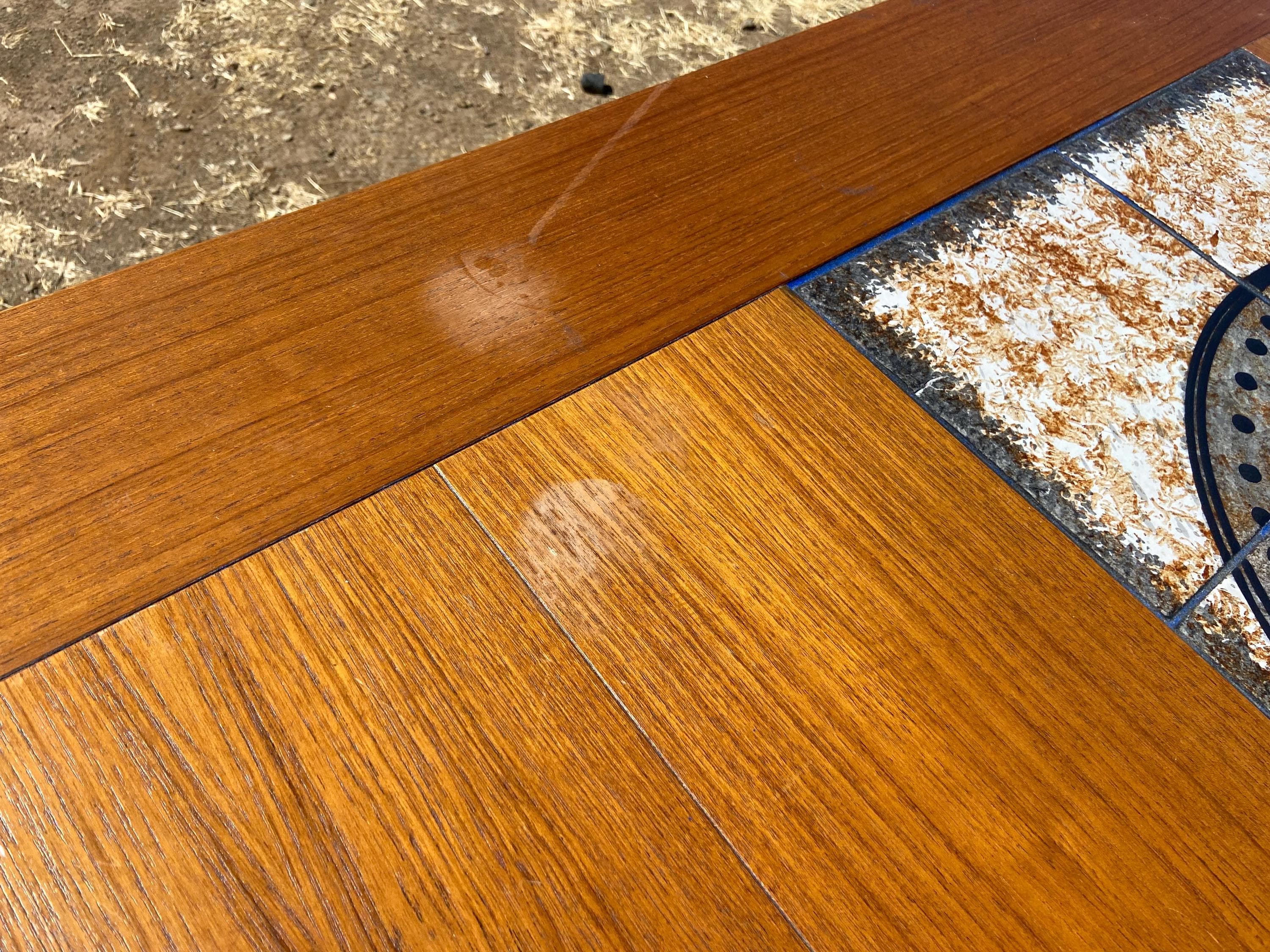 vintage mid century modern gangso mobler drop leaf tile top dining table - Thumbnail 9