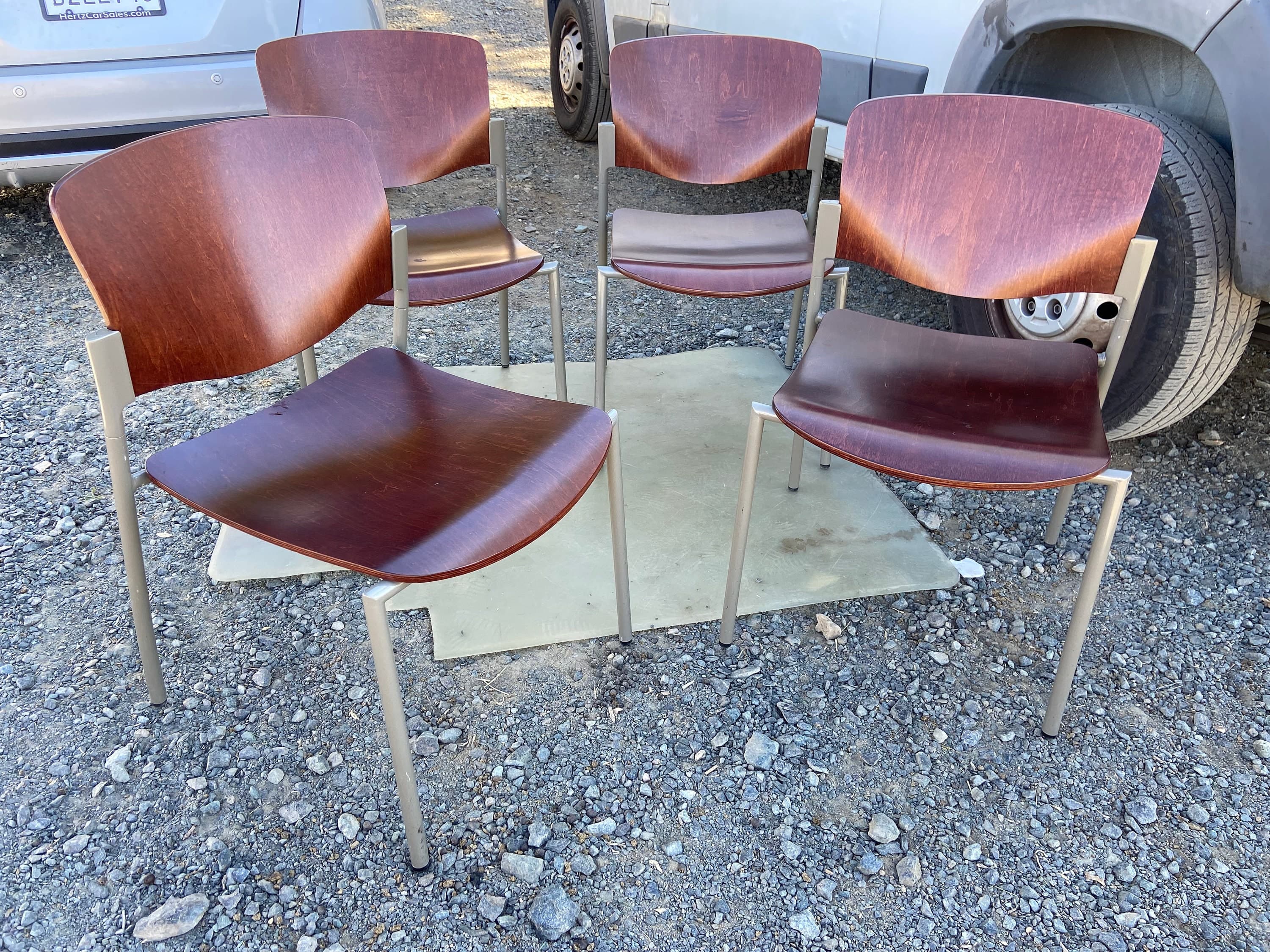 Modern bent plywood dining chairs - Image 1
