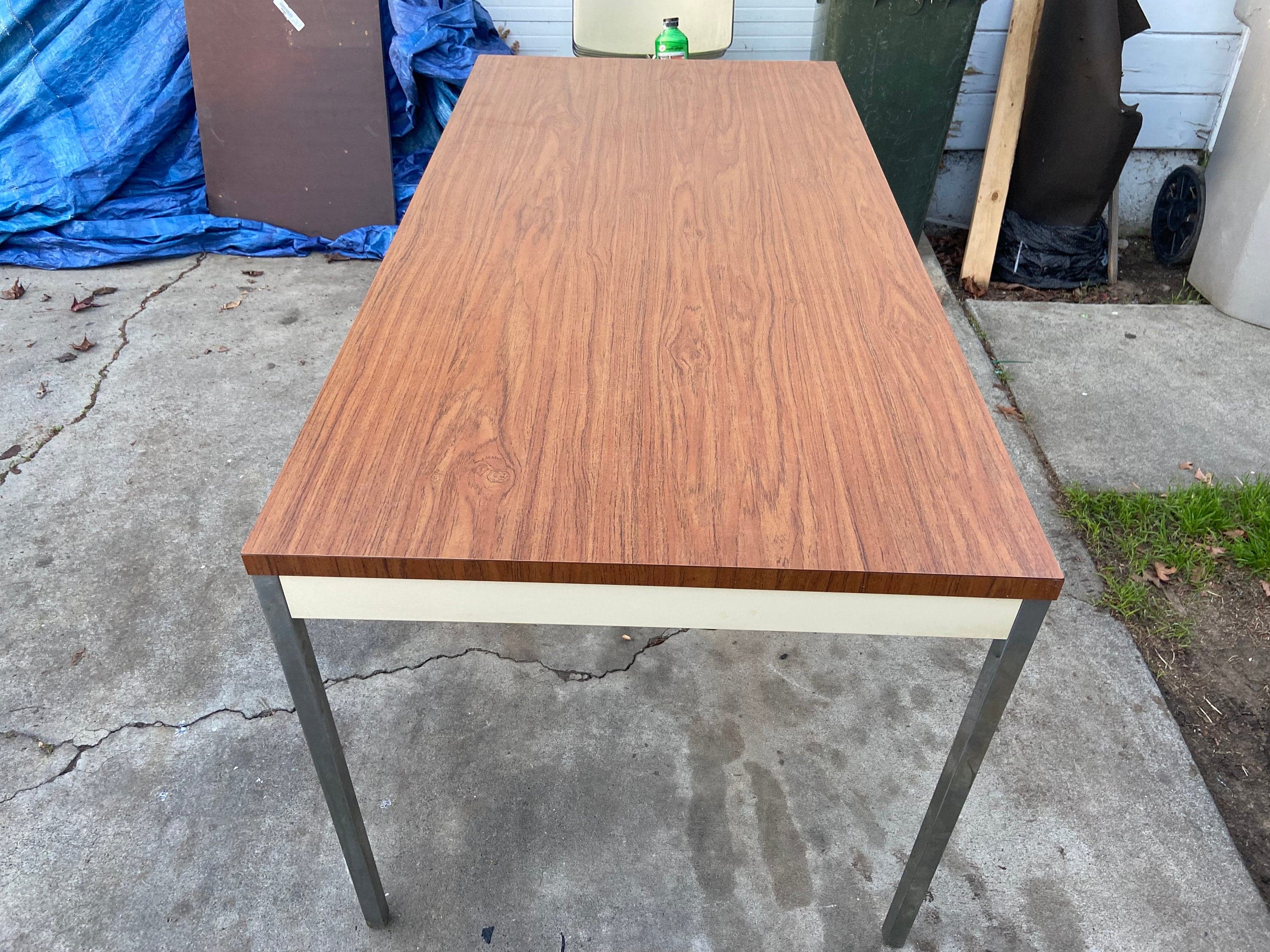 Steelcase vintage mid century modern metal table desk - Thumbnail 7