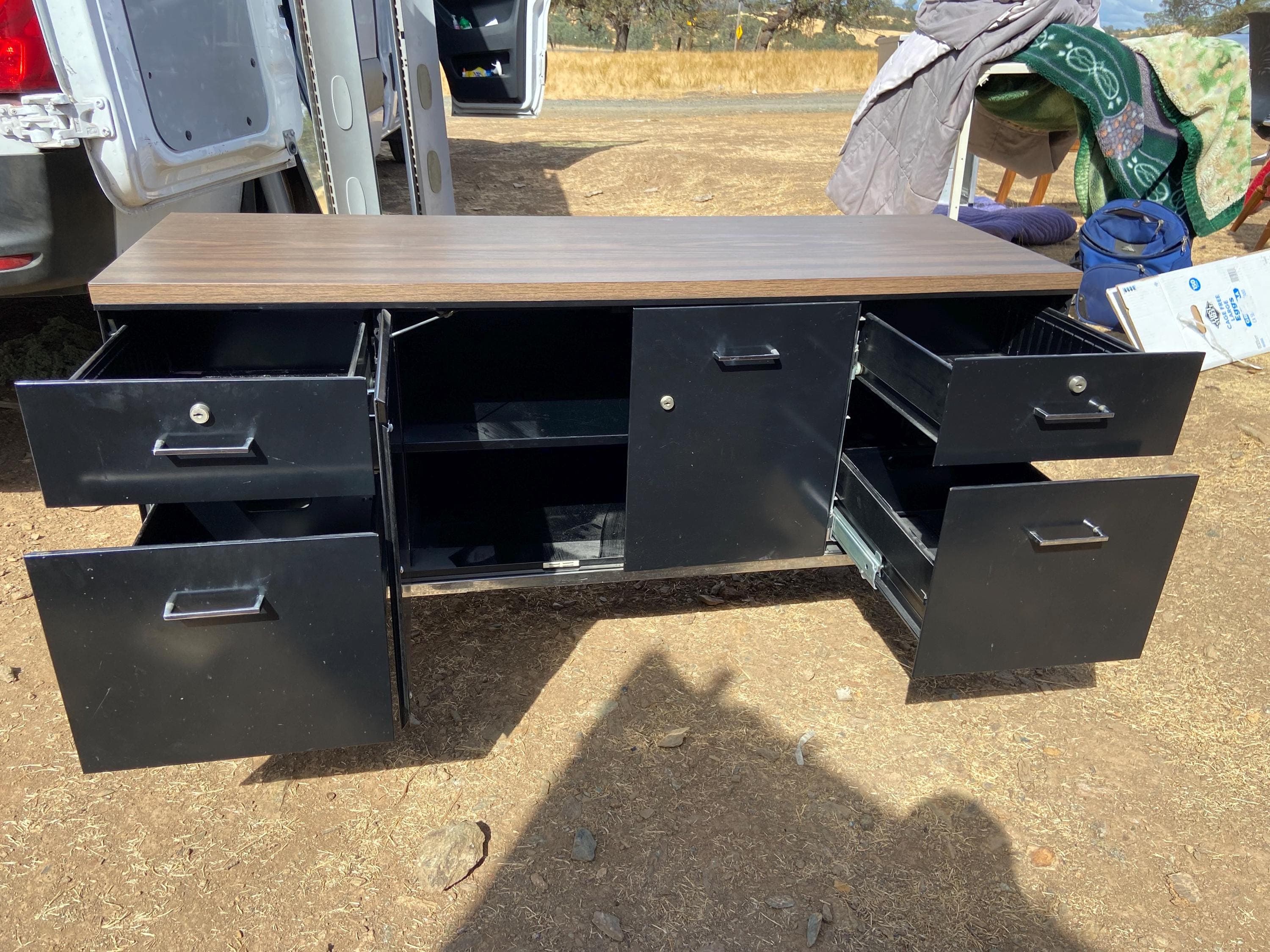 Steelcase vintage mid century modern metal tanker credenza Sideboard - Thumbnail 3