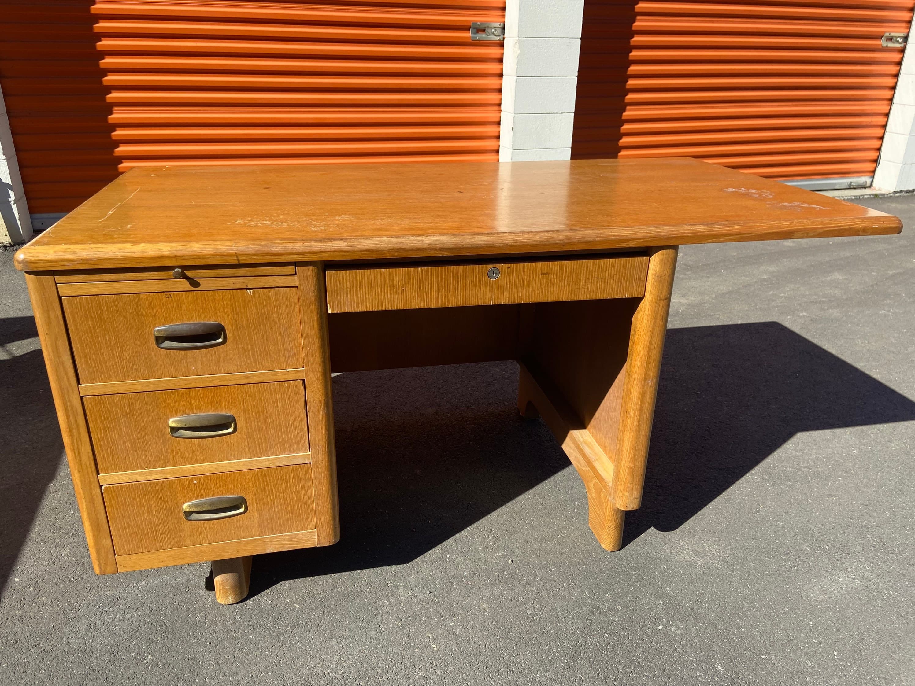 Jasper vintage mid century modern wooden desk - Image 1