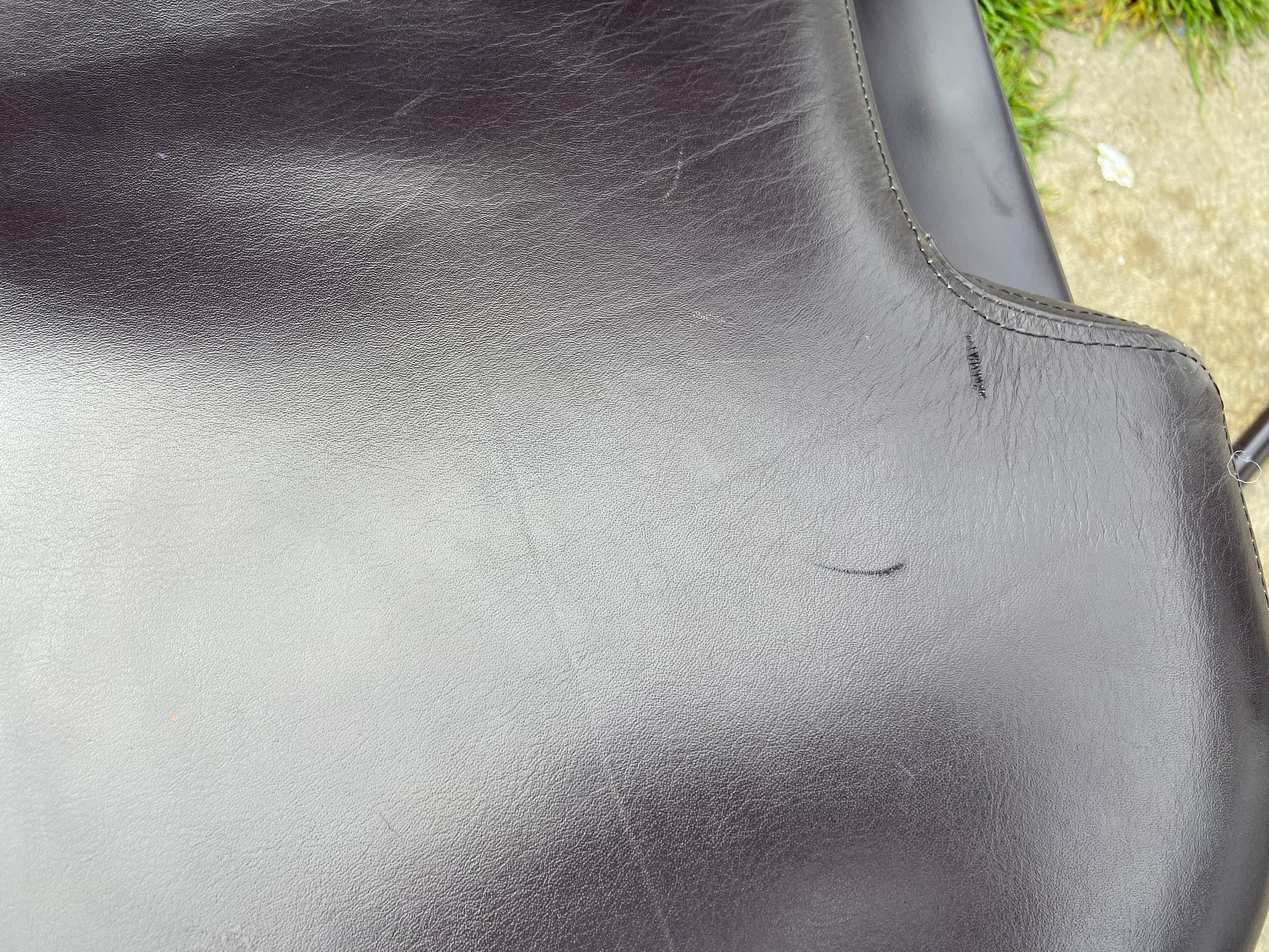 Vintage herman miller aqua leather side chairs - Thumbnail 5