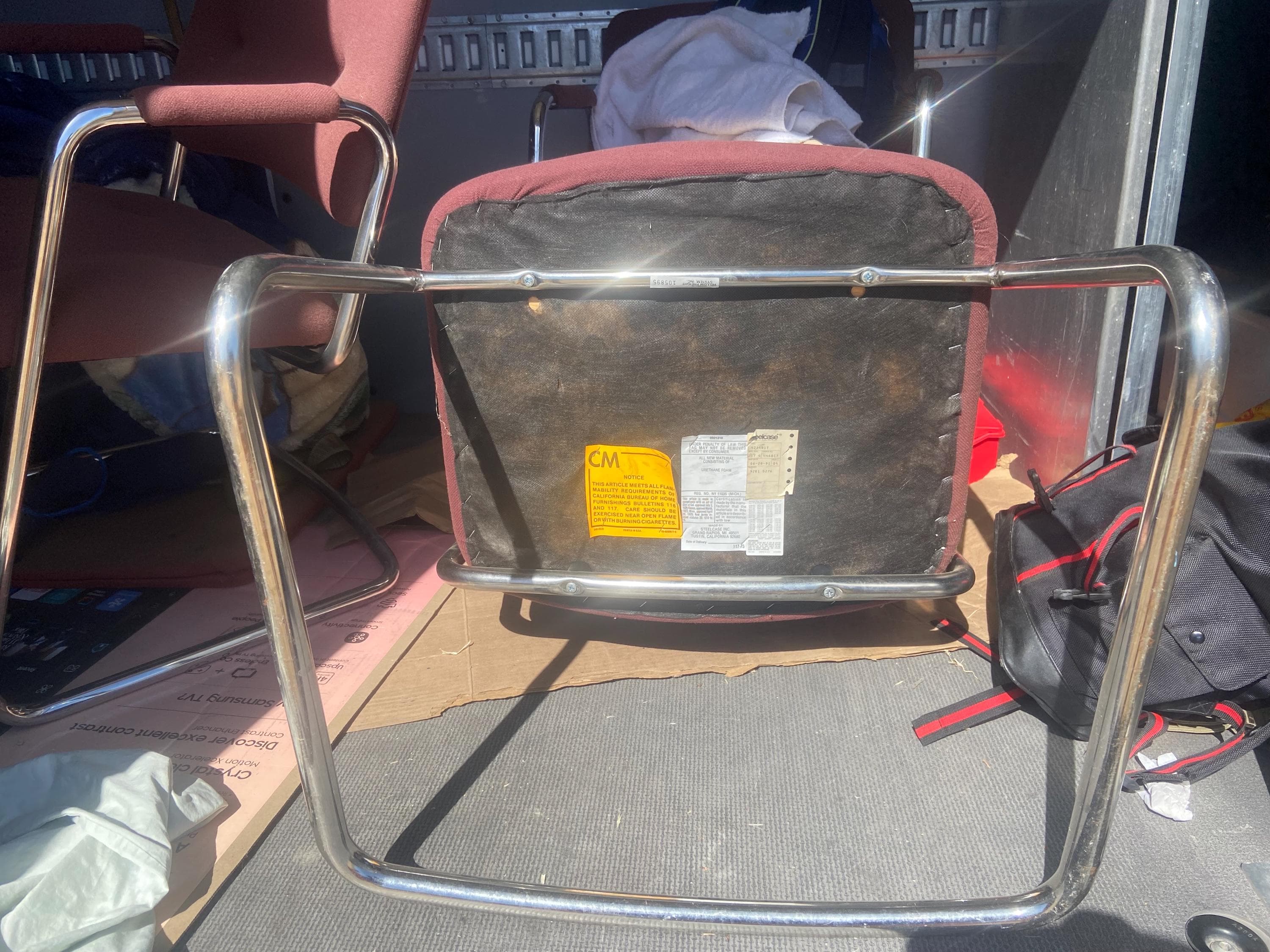 Steelcase Cantilevered chrome fabric accent chair set of 6 - Thumbnail 9