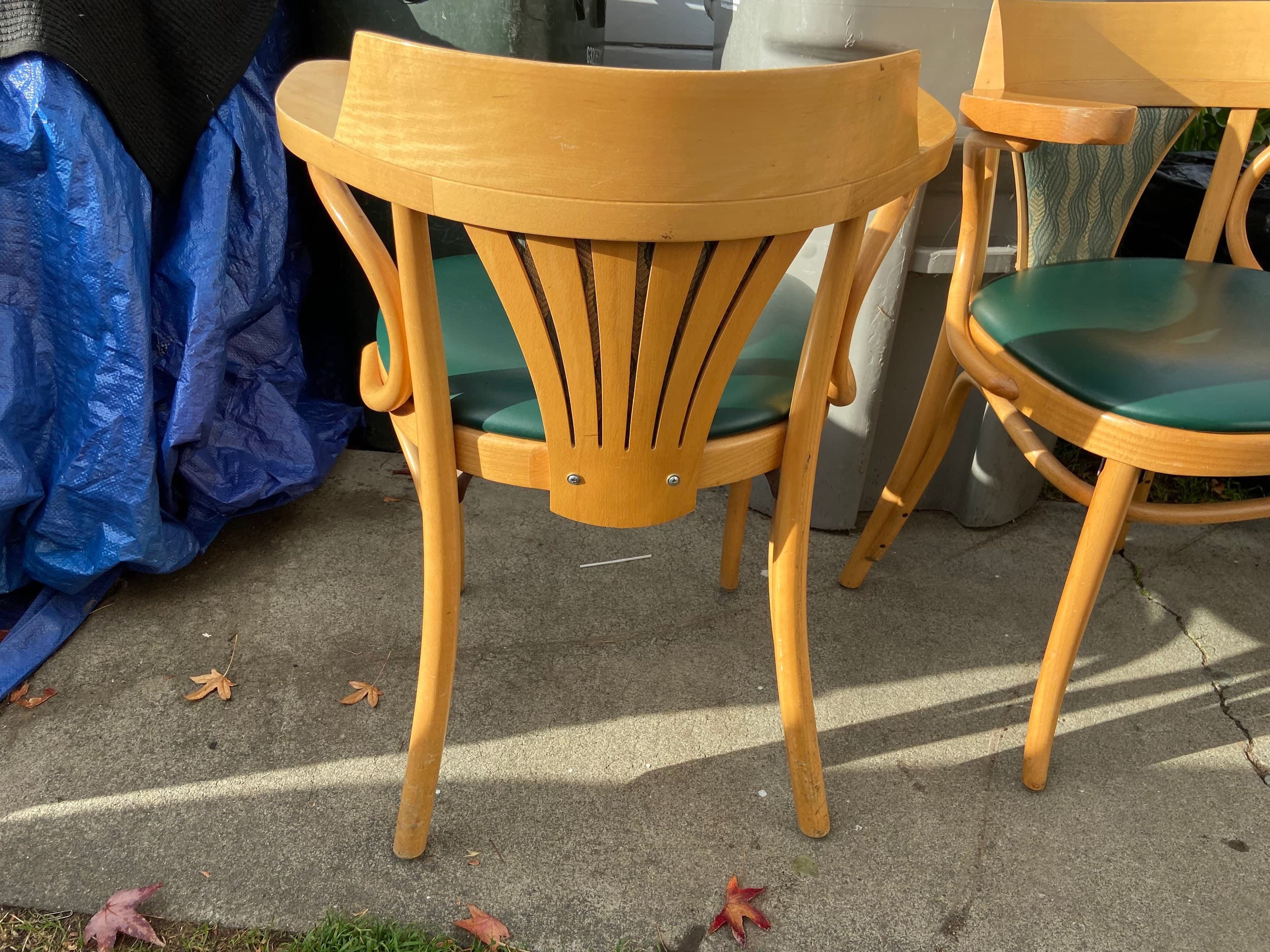 Vintage beech bentwood arm chairs in the style of Thonet - Thumbnail 3