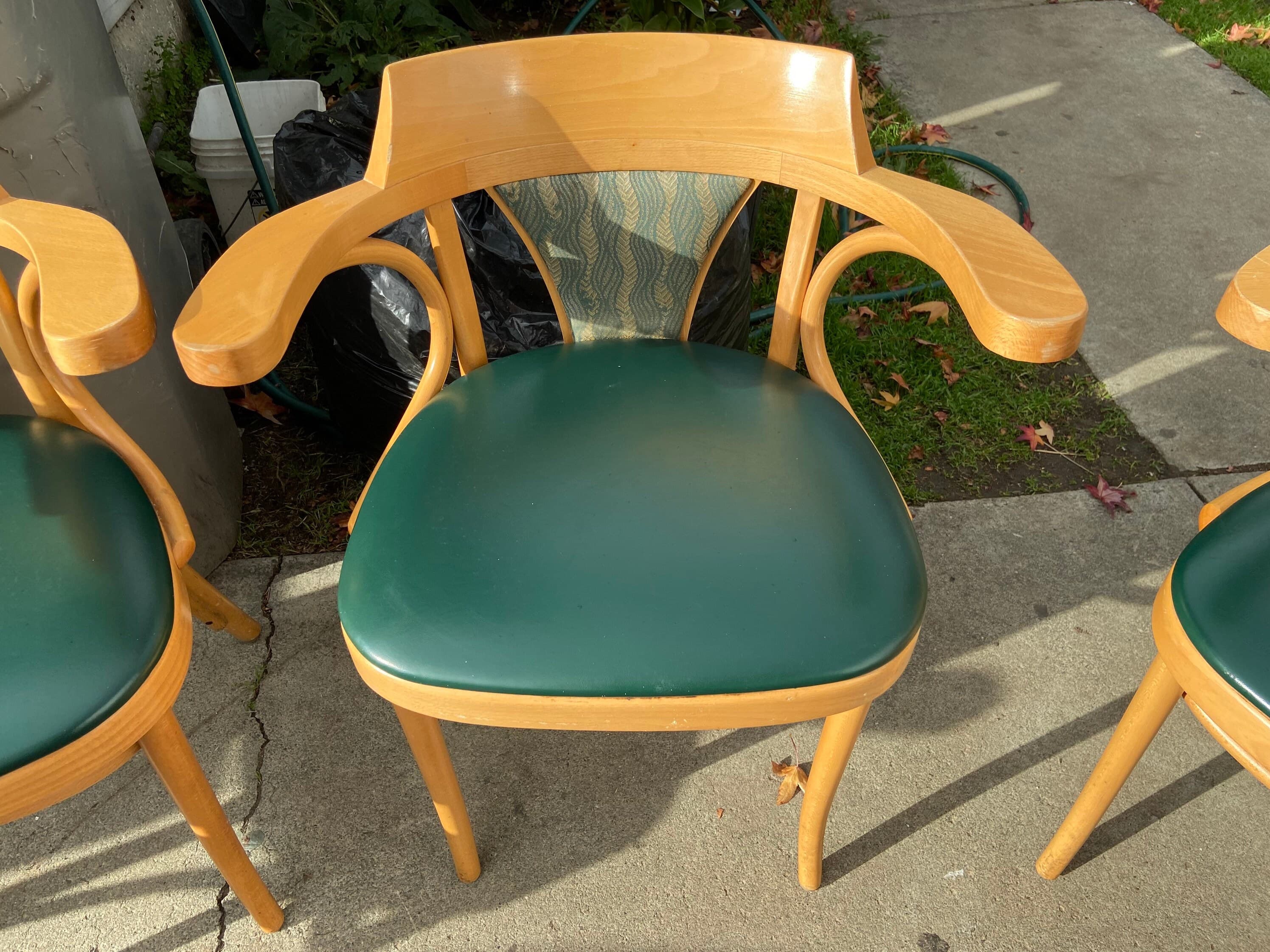 Vintage beech bentwood arm chairs in the style of Thonet - Thumbnail 5