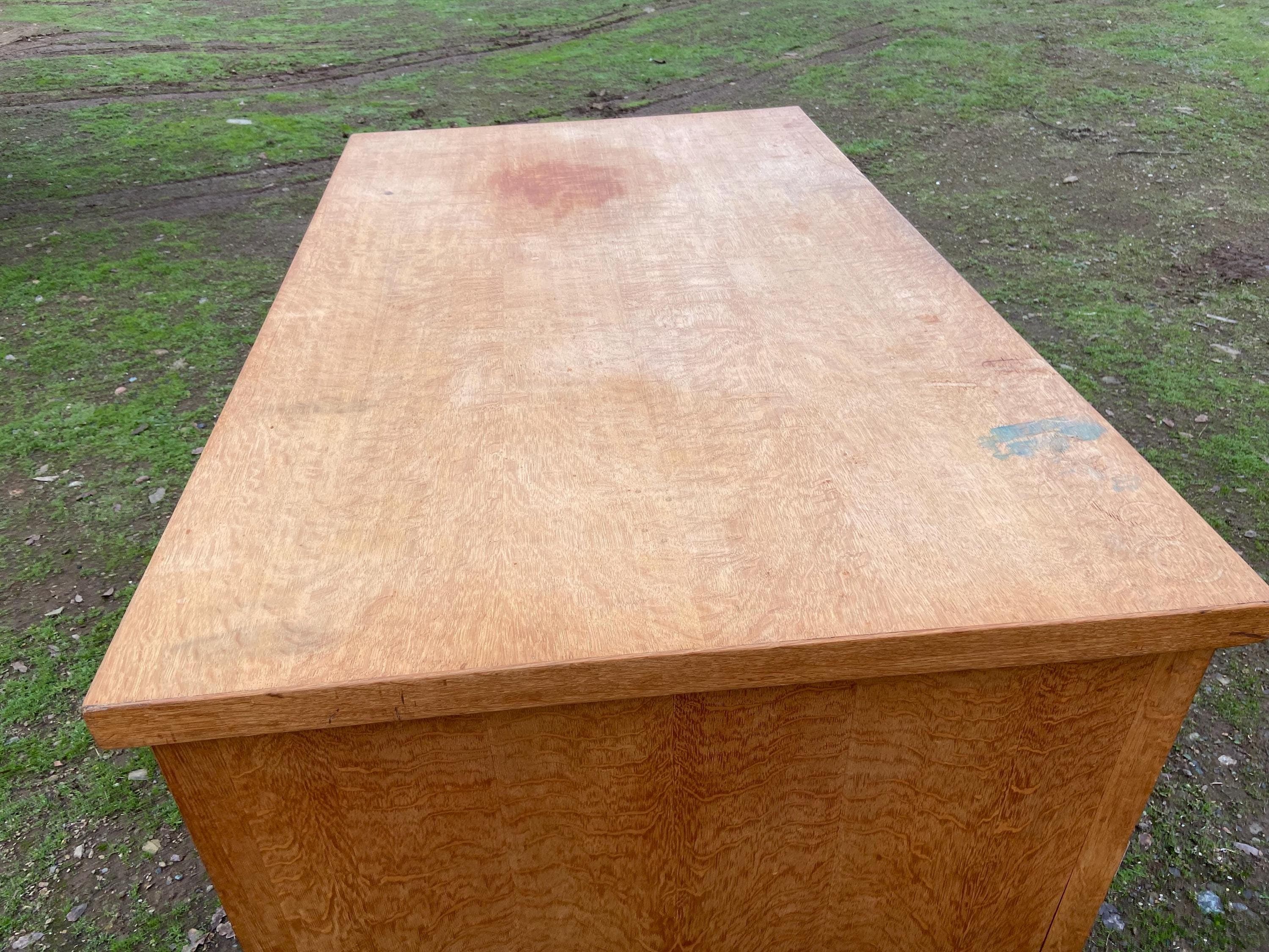 Traditional Antique Oak Teacher Library or Writing Desk Needs Some Refinishing - Thumbnail 4