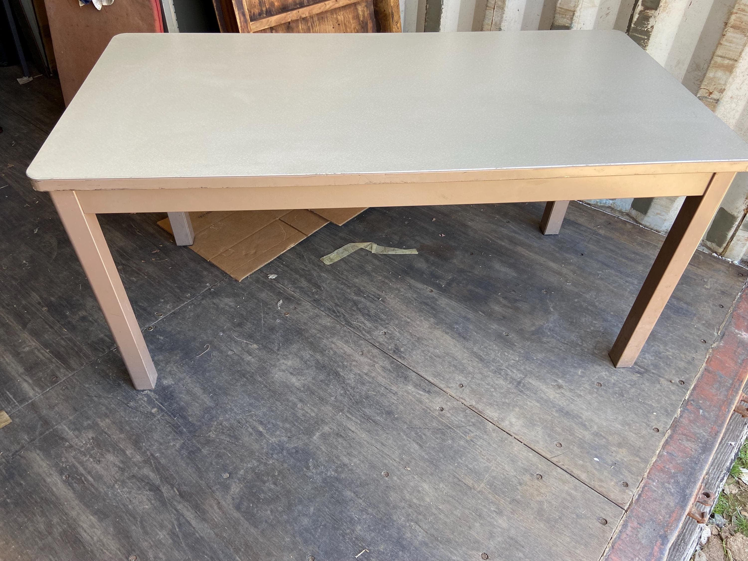 McDowell & Craig vintage mid century modern metal tanker desk - Thumbnail 8