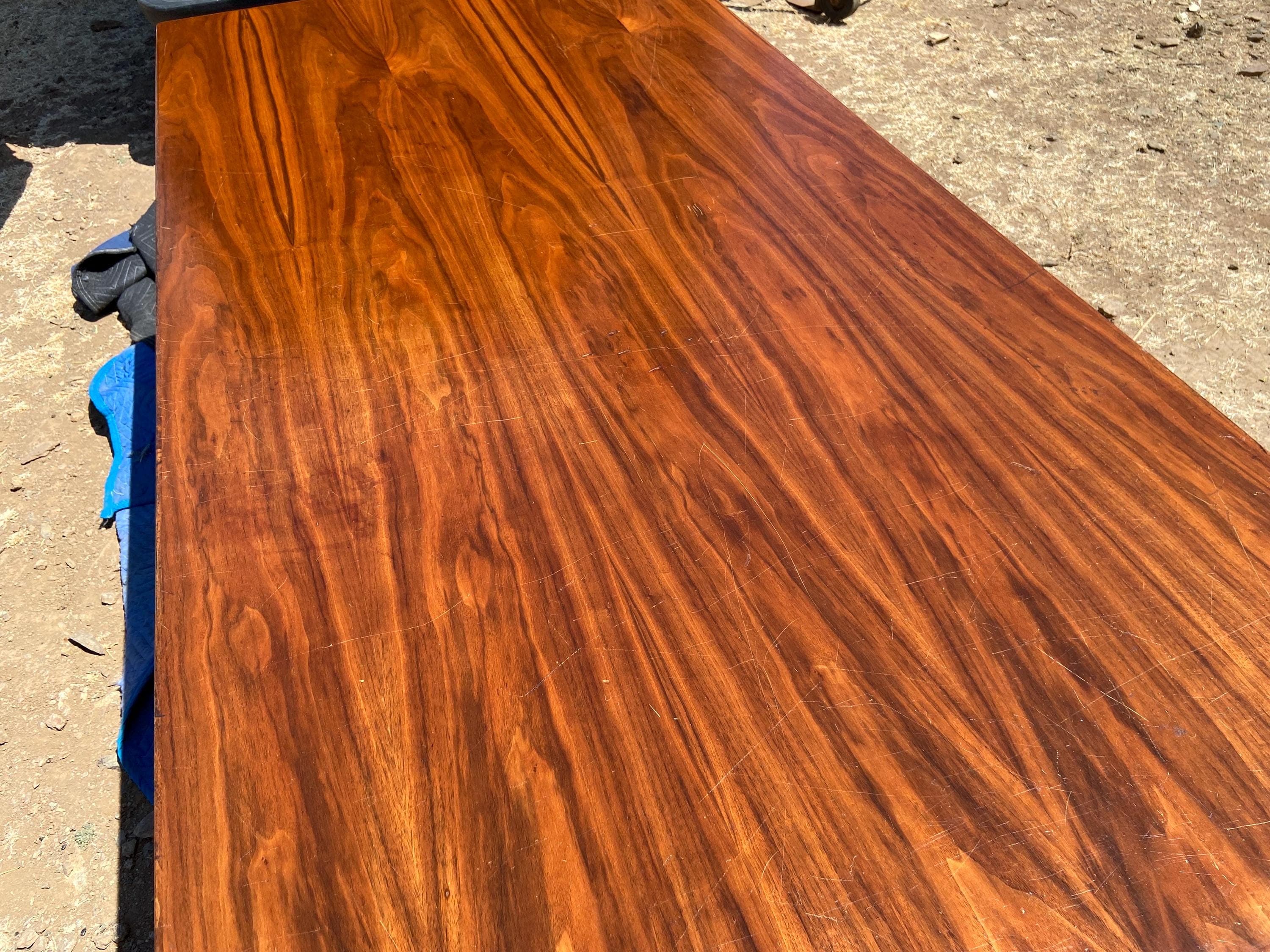 vintage mid century modern walnut desk needs restoration - Thumbnail 7