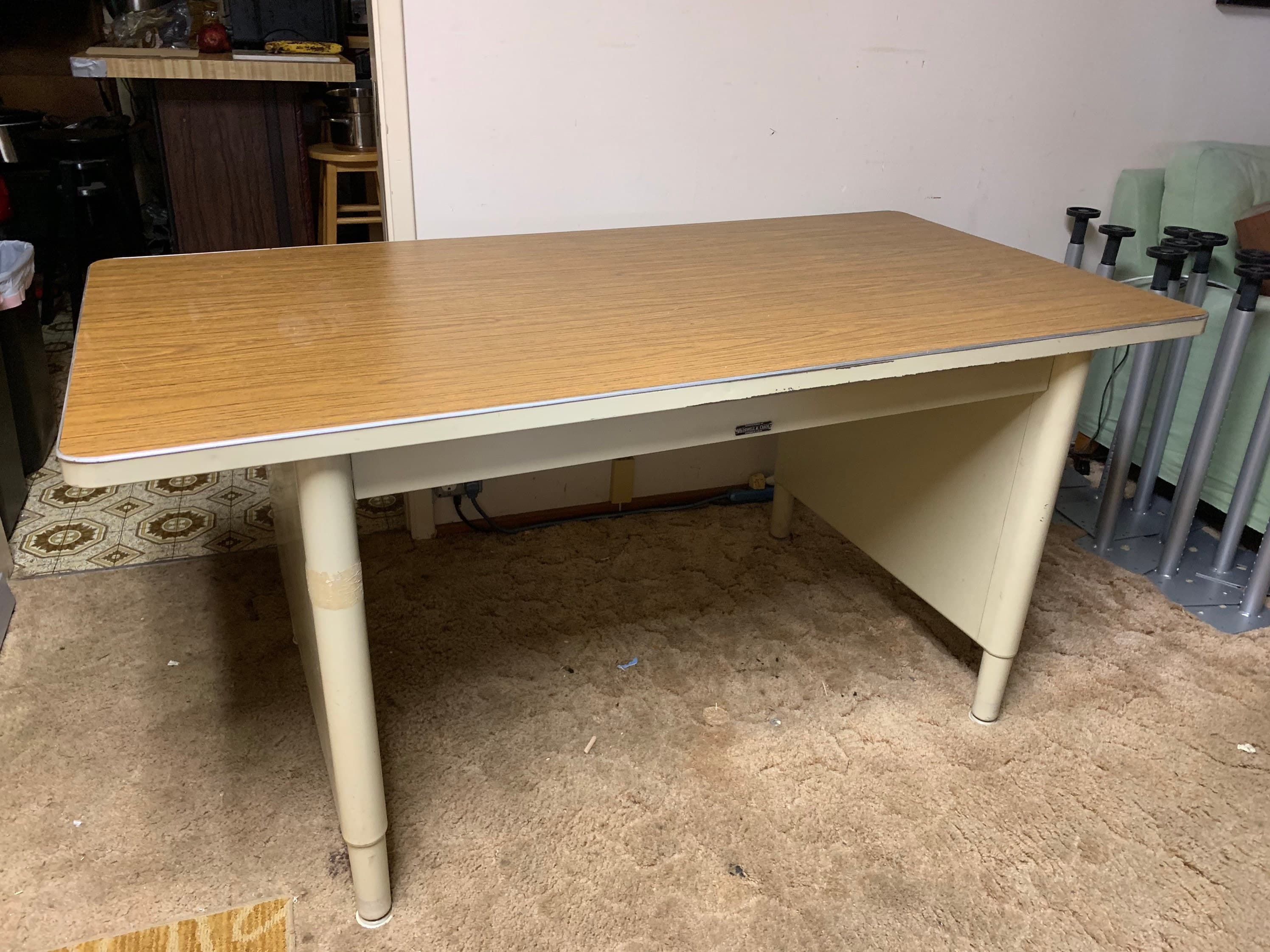 McDowell and Craig vintage metal tanker desk table - Thumbnail 3