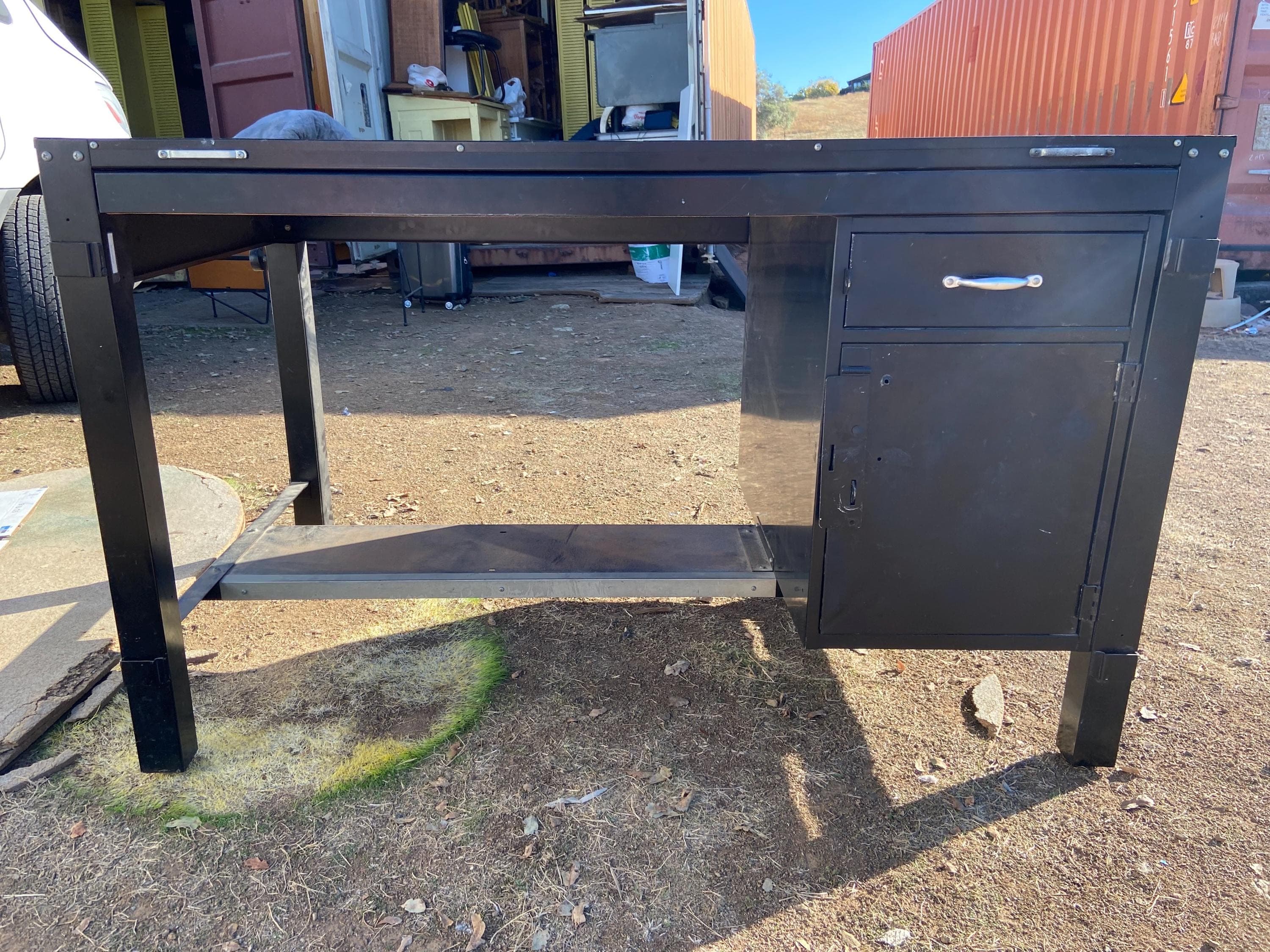 antique Hamilton drafting metal tanker table - Thumbnail 7