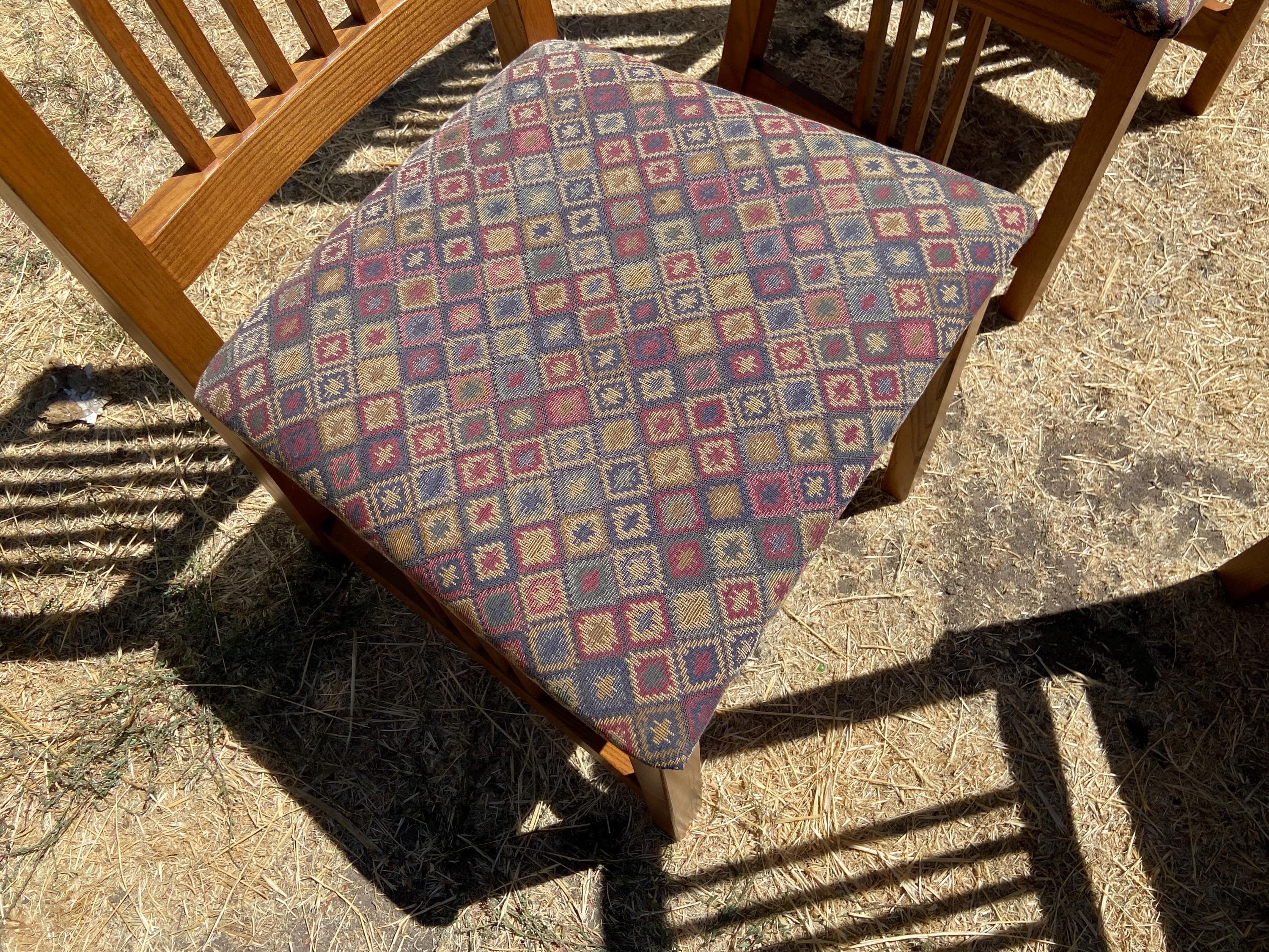 late 20th century basset furniture mission arts & crafts oak dining chairs set of 6 - Thumbnail 5