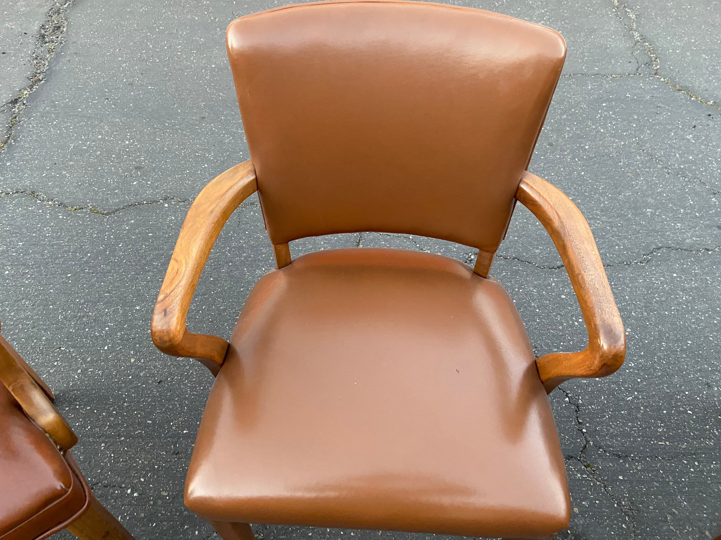 Vintage leather office chairs - Thumbnail 4