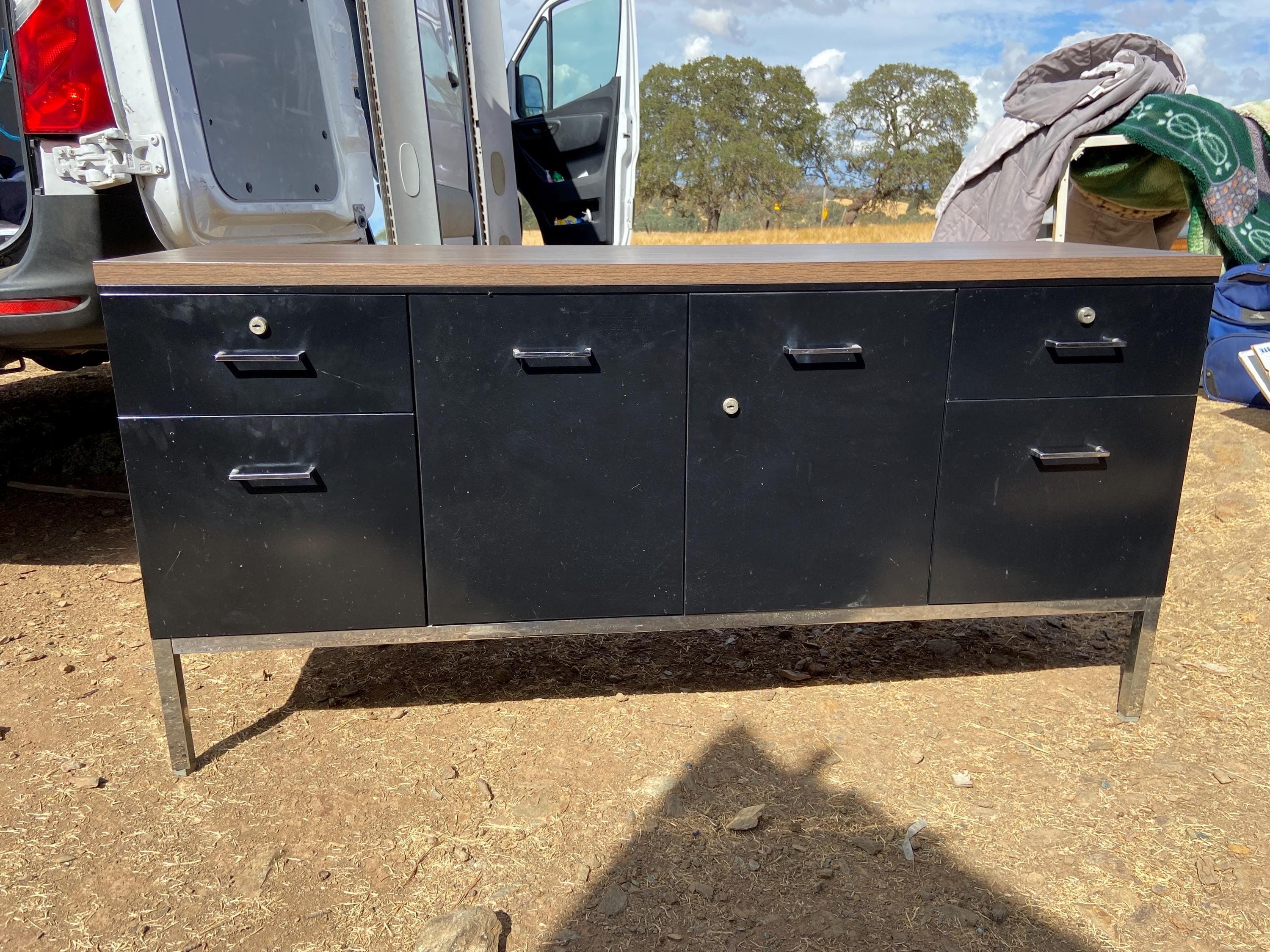 Steelcase vintage mid century modern metal tanker credenza Sideboard - Thumbnail 4