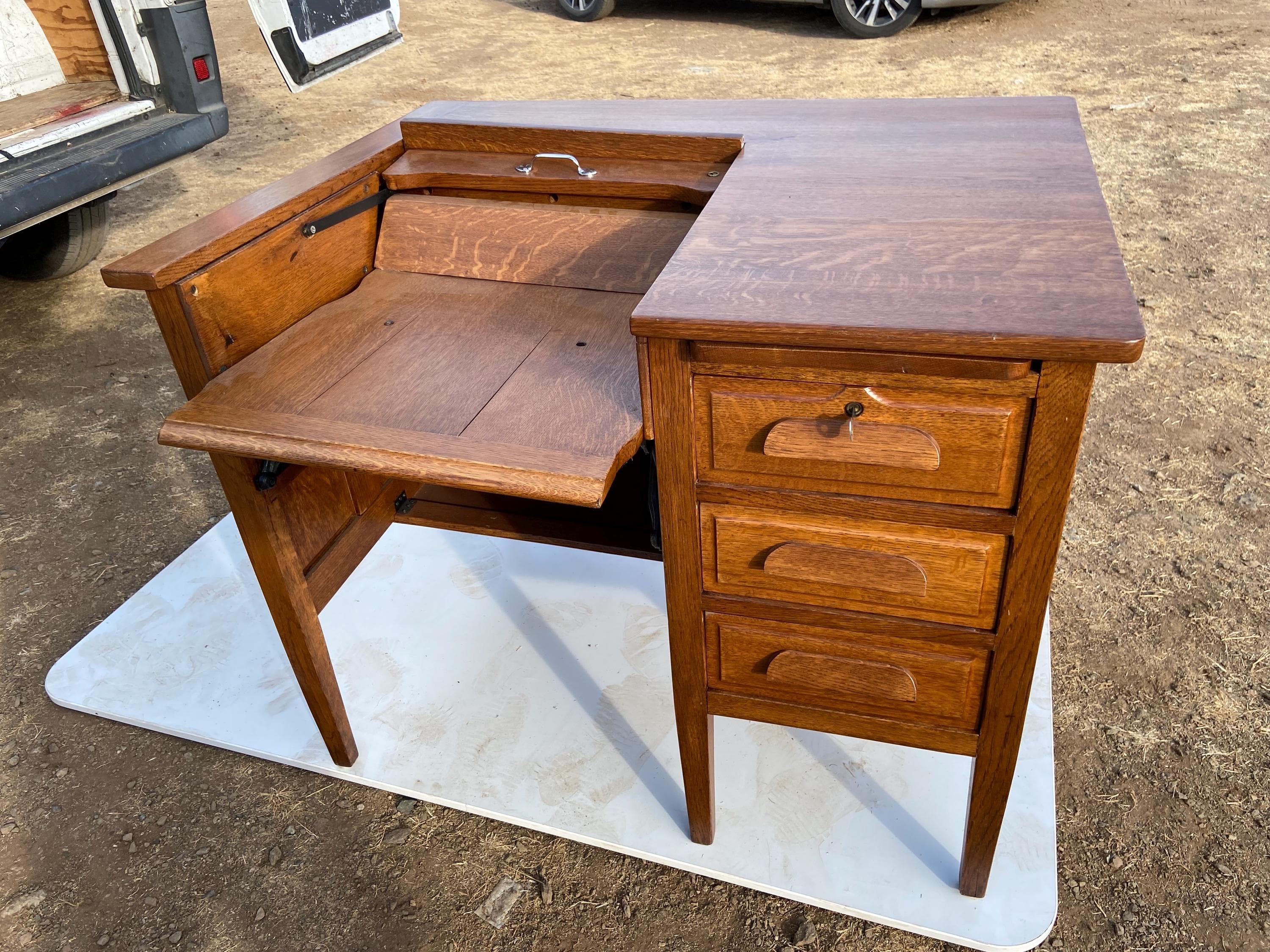 antique type writer desk some imperfections - Thumbnail 4