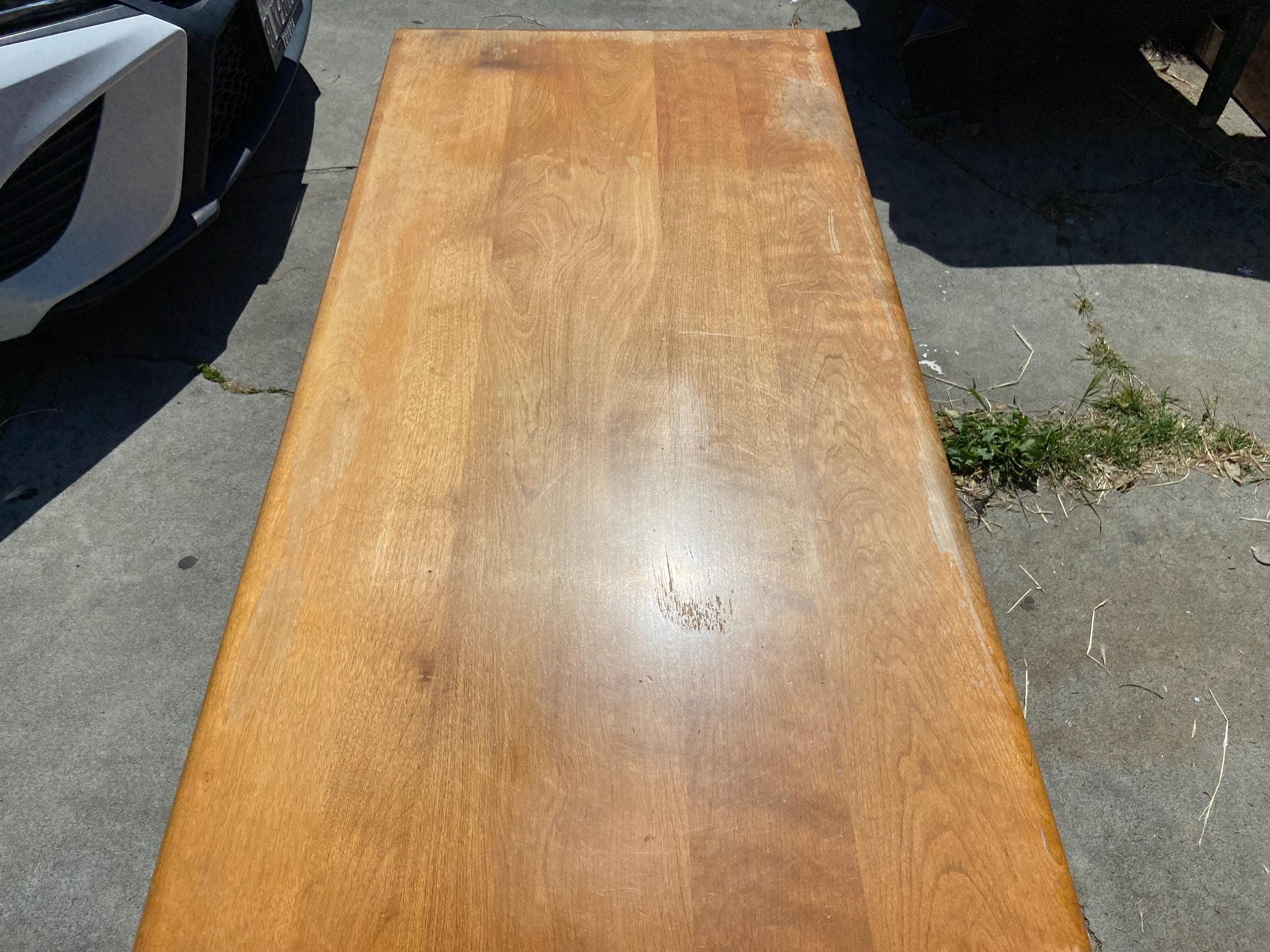 Heywood Wakefield vintage mid century modern maple desk needs restoration - Thumbnail 3