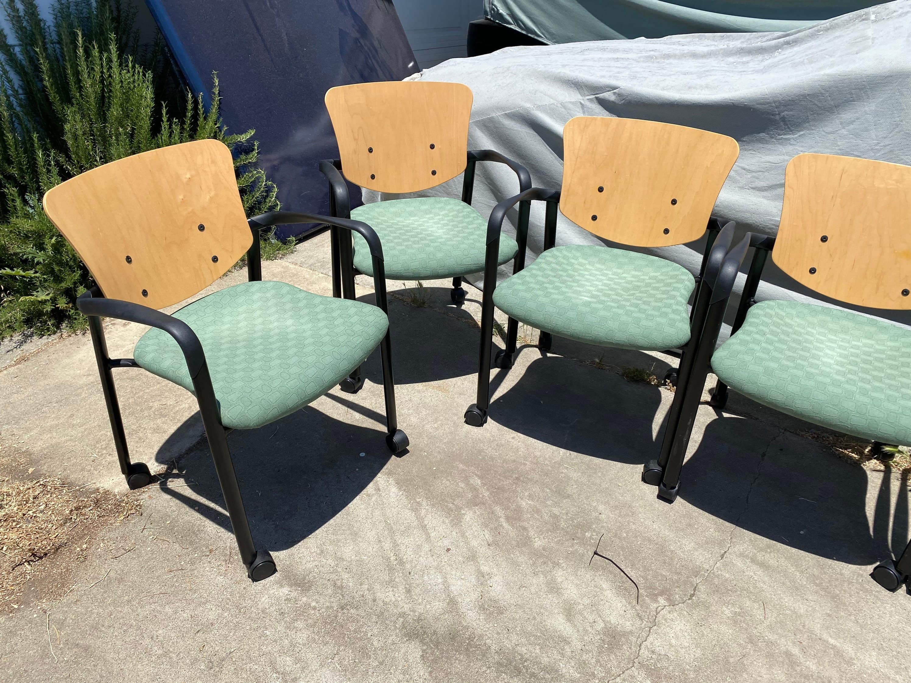 Six rolling conference accent chair set - Thumbnail 2