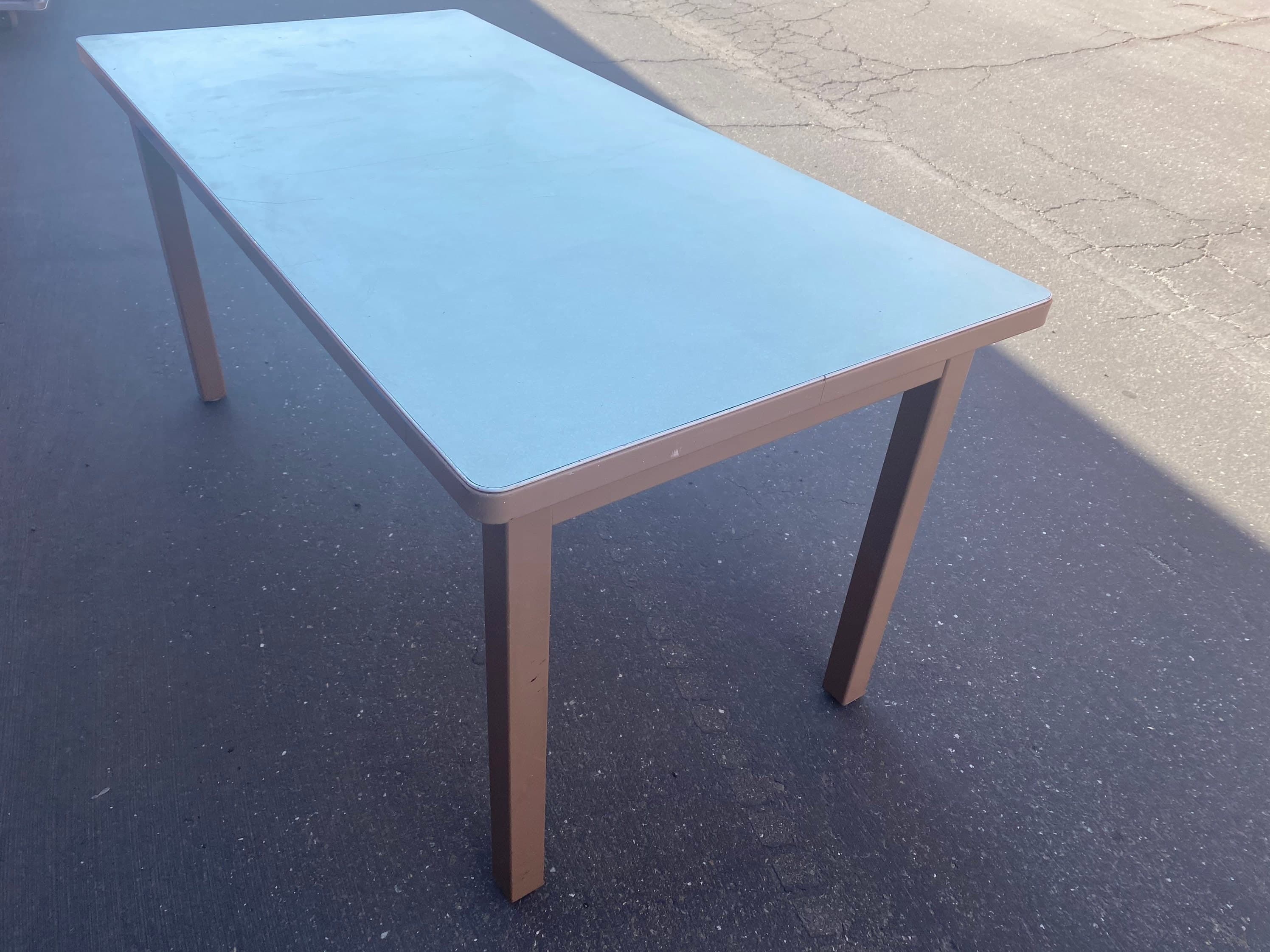 Holga vintage mid century modern metal tanker desk table - Thumbnail 3