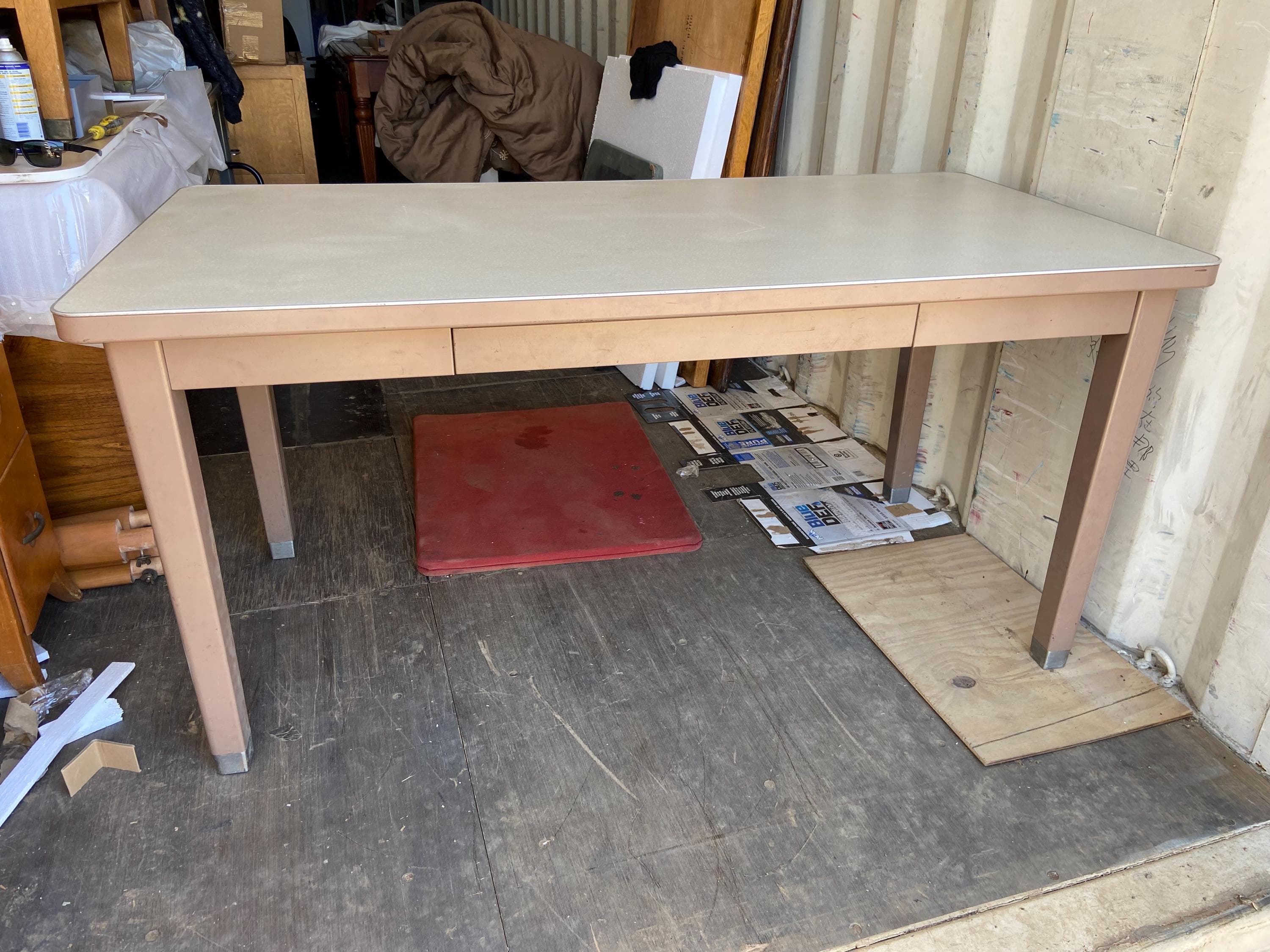 vintage mid century modern steel tanker desk table - Thumbnail 8