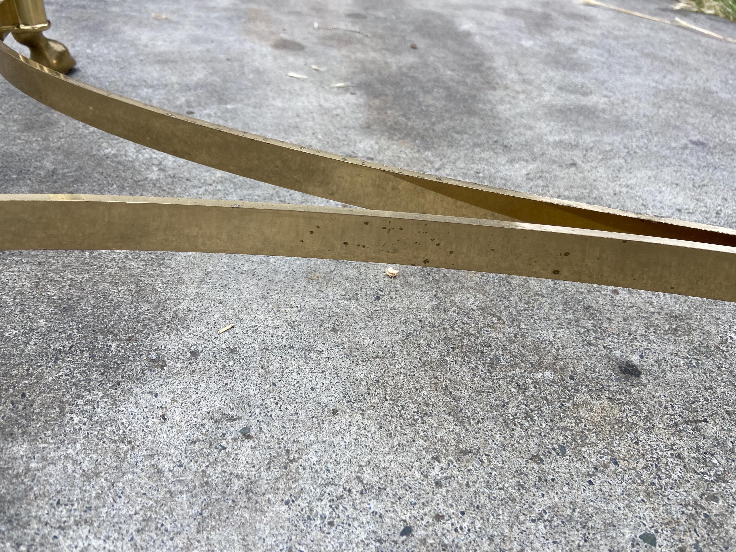 La barge Hollywood regency brass oval coffee table - Thumbnail 8