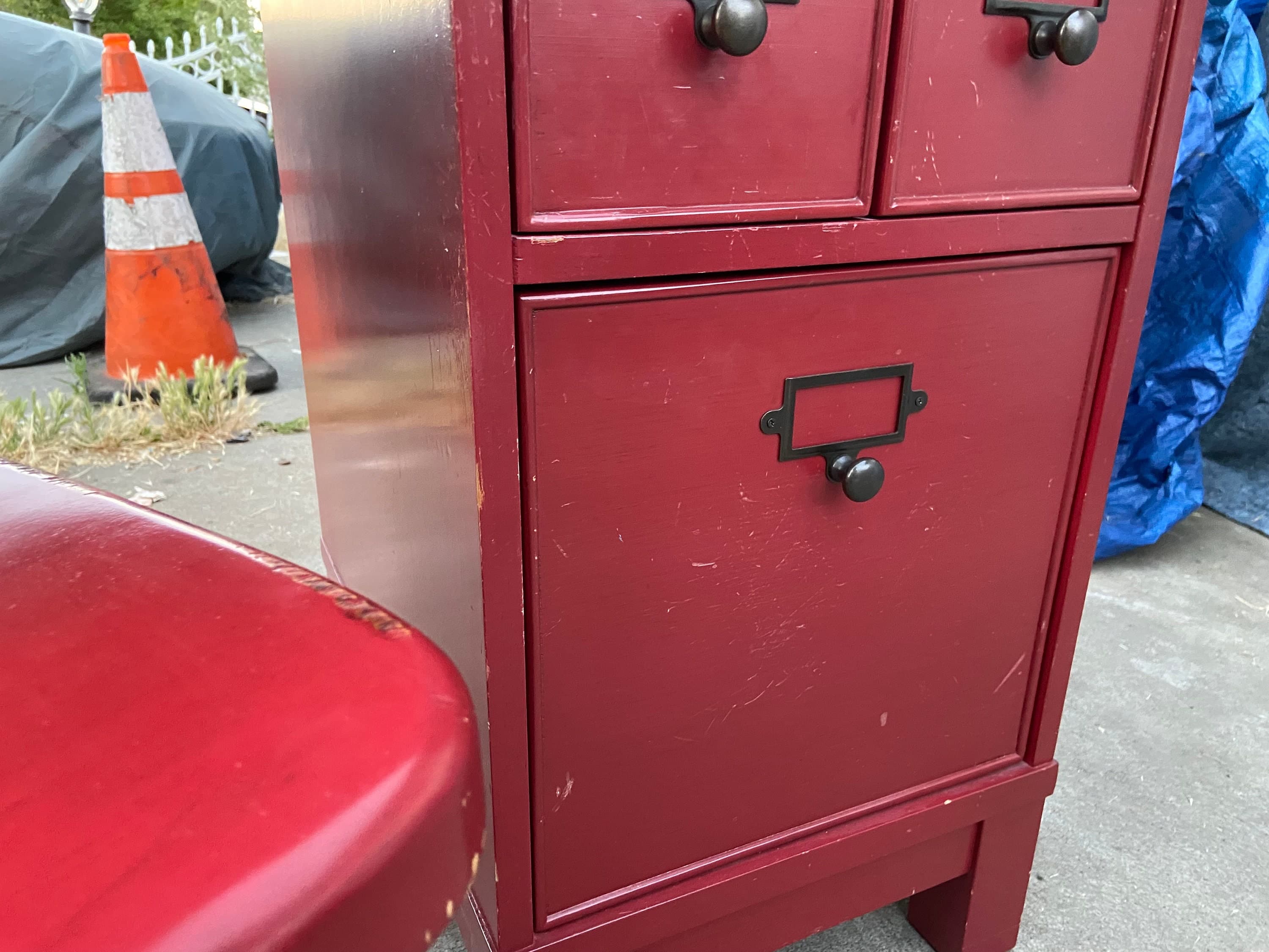 Pottery barn farmhouse rustic distressed wood desk set - Thumbnail 9