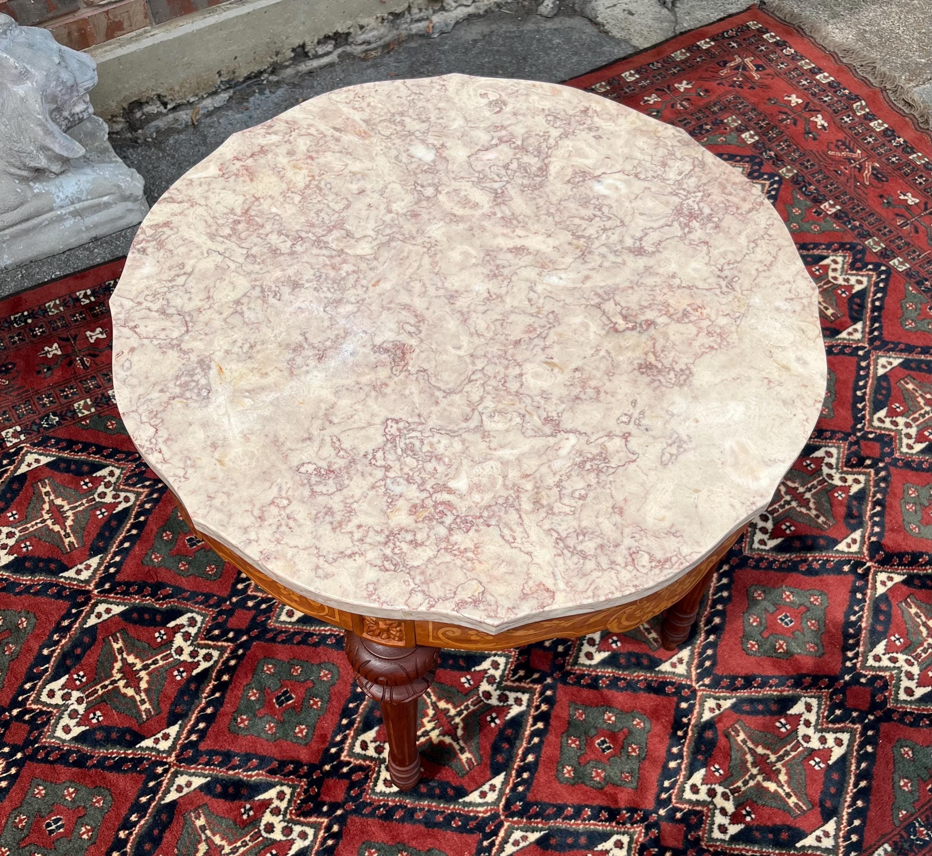 French Style Marble-Top Table - Thumbnail 3