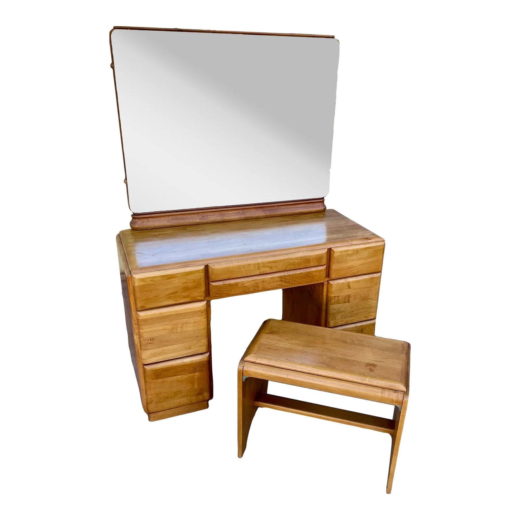 Mid Century Star Dust Vanity and Bench Designed by Russel Wright