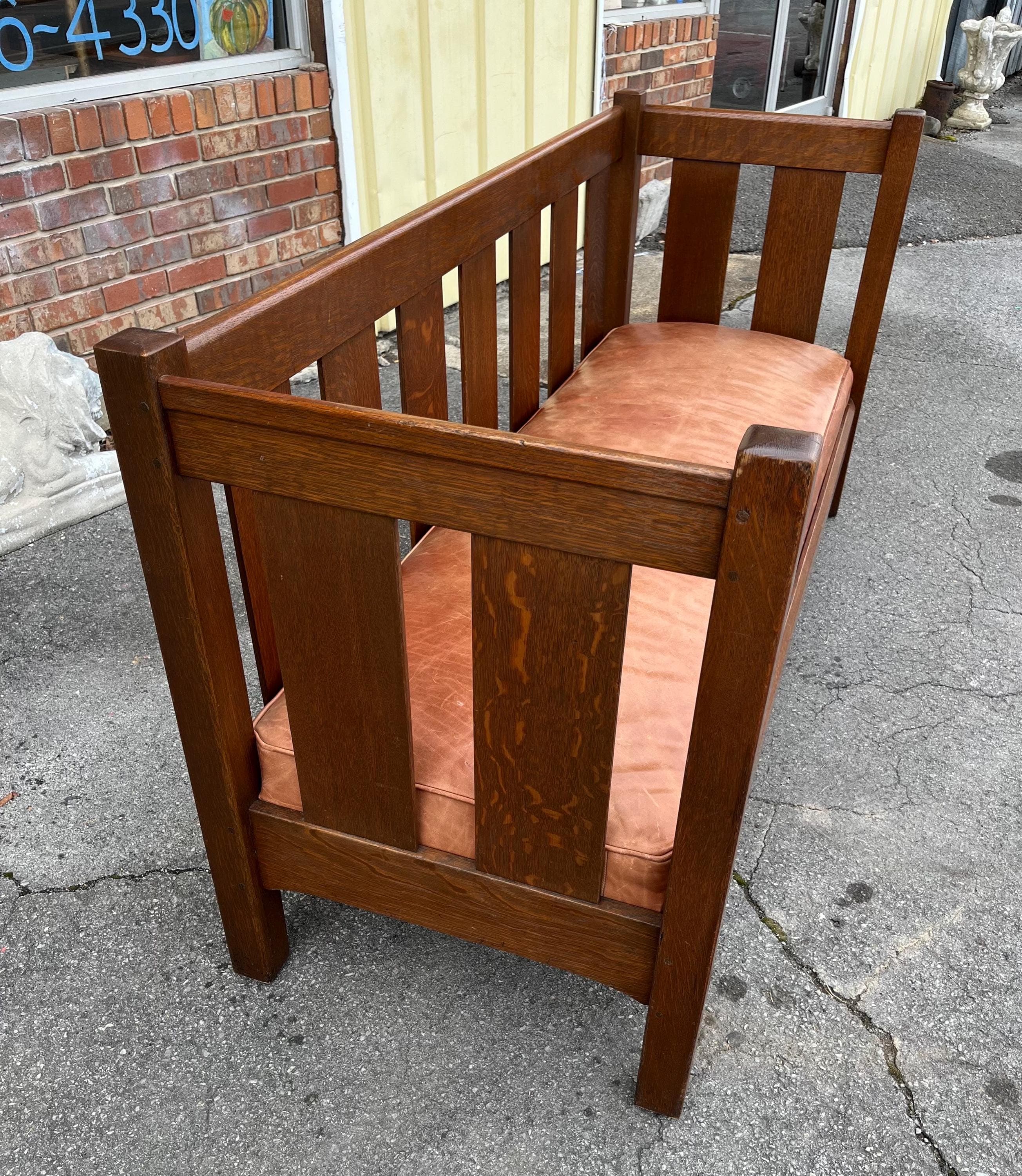 Early 20th Century L. & j.g. Stickley Model 216 Mission Oak Settle - Thumbnail 18