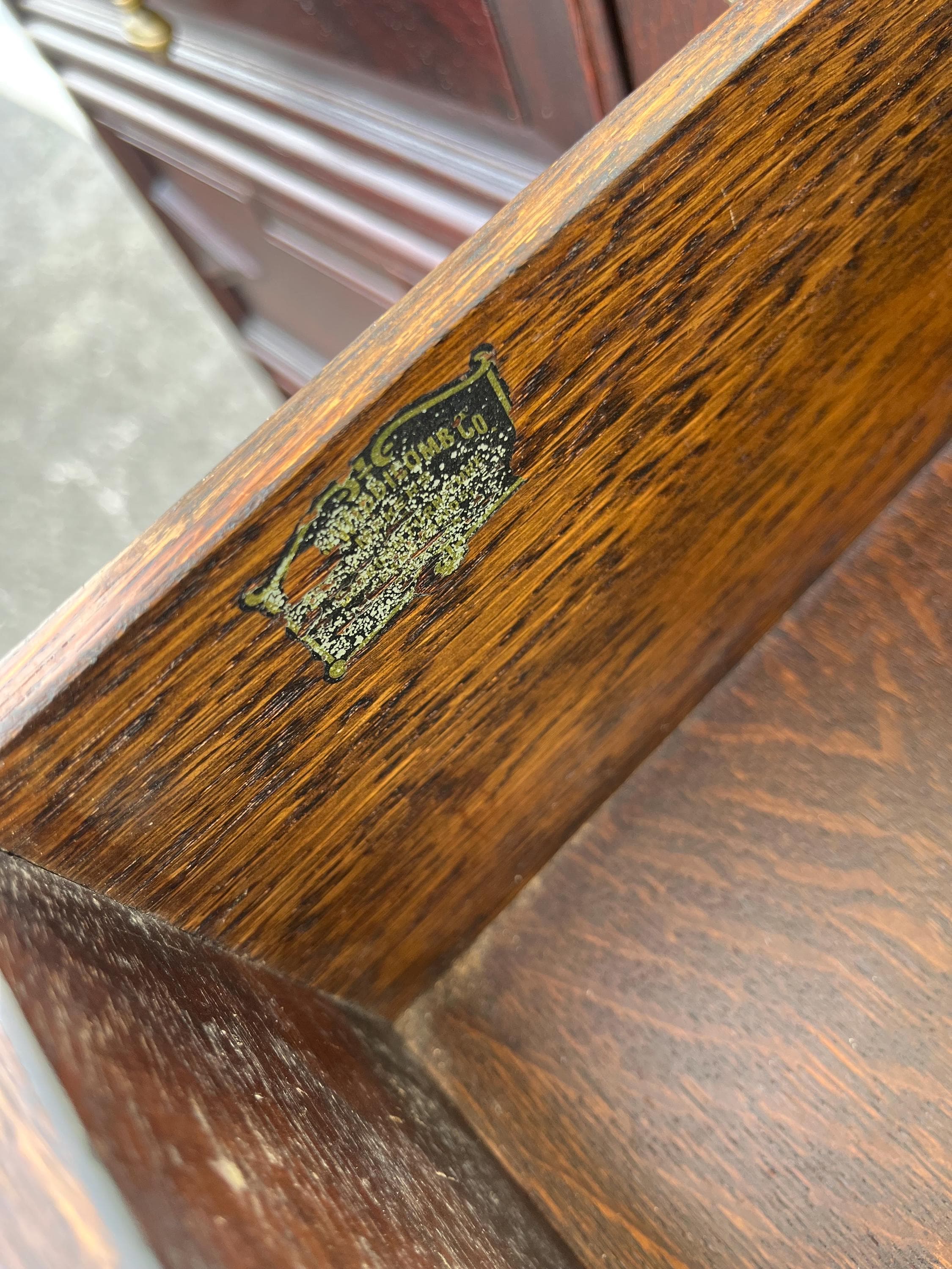 Antique John Widdicomb Dresser With Mirror - Thumbnail 12