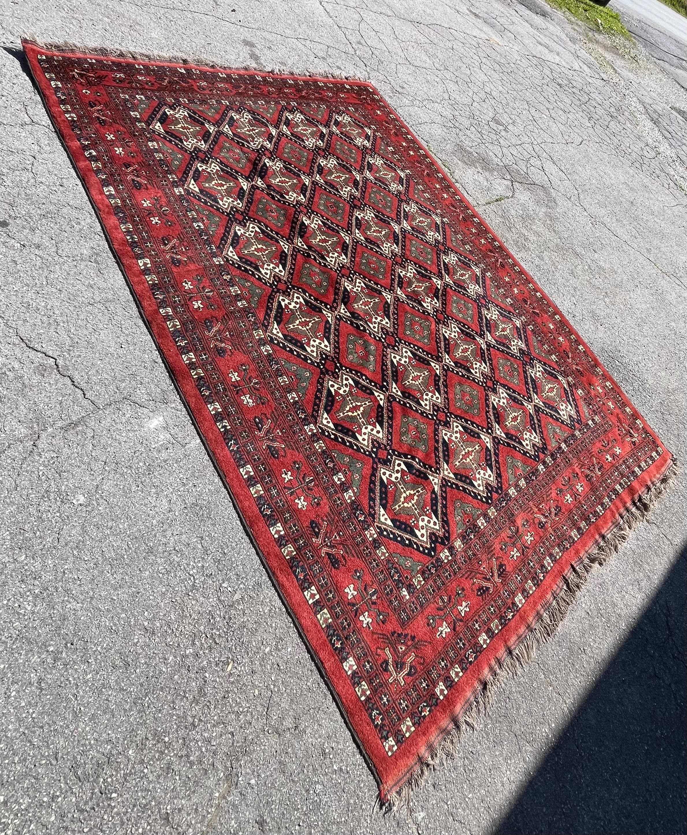 Handmade Turkomen Rug: Lived-In Character (9'6" x 6'6") - Thumbnail 3