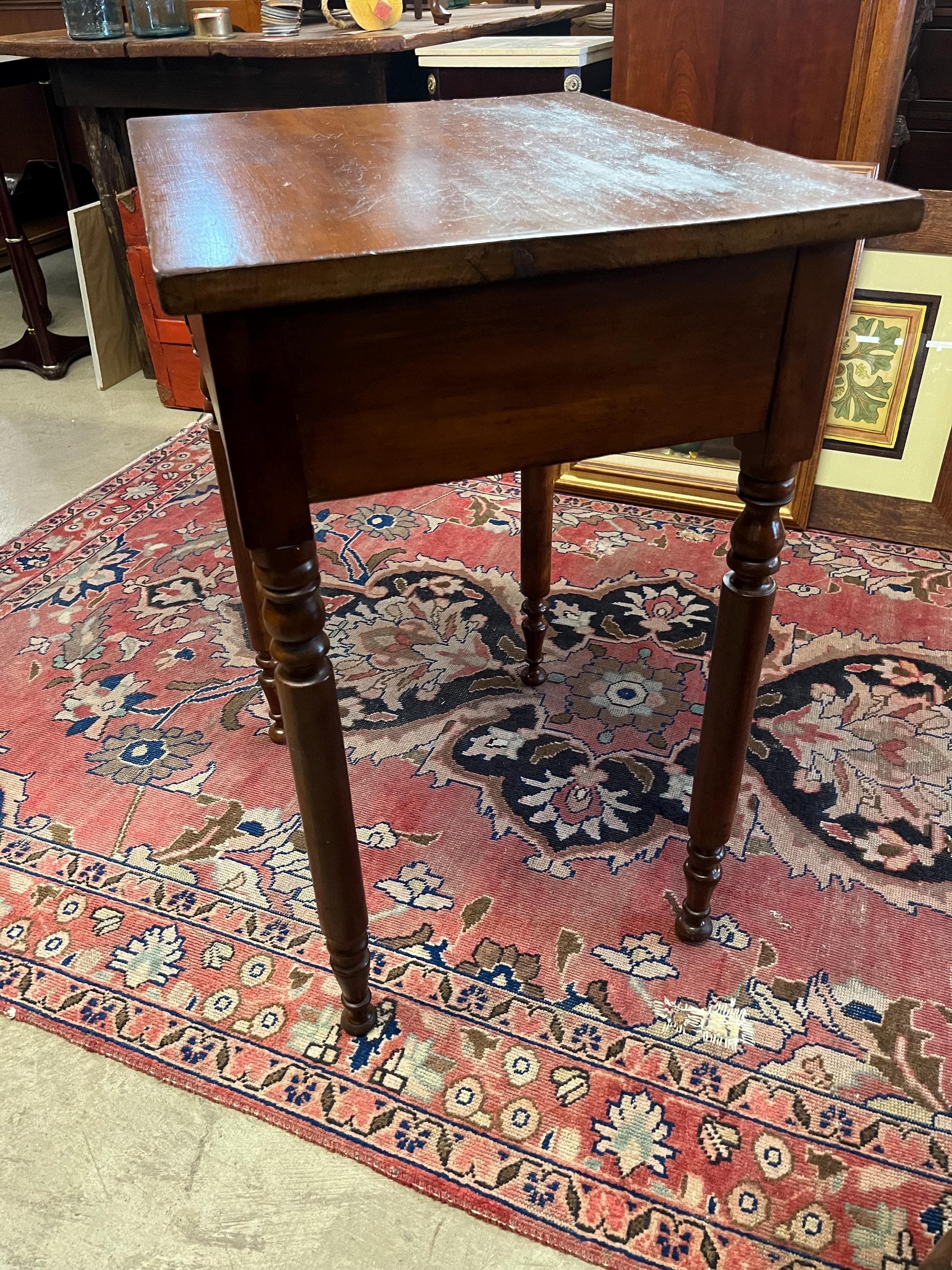 Antique Primitive Side Table - Thumbnail 9