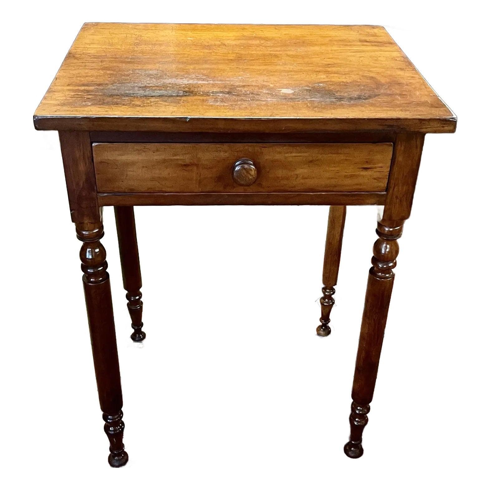 Antique Primitive Side Table - Image 1