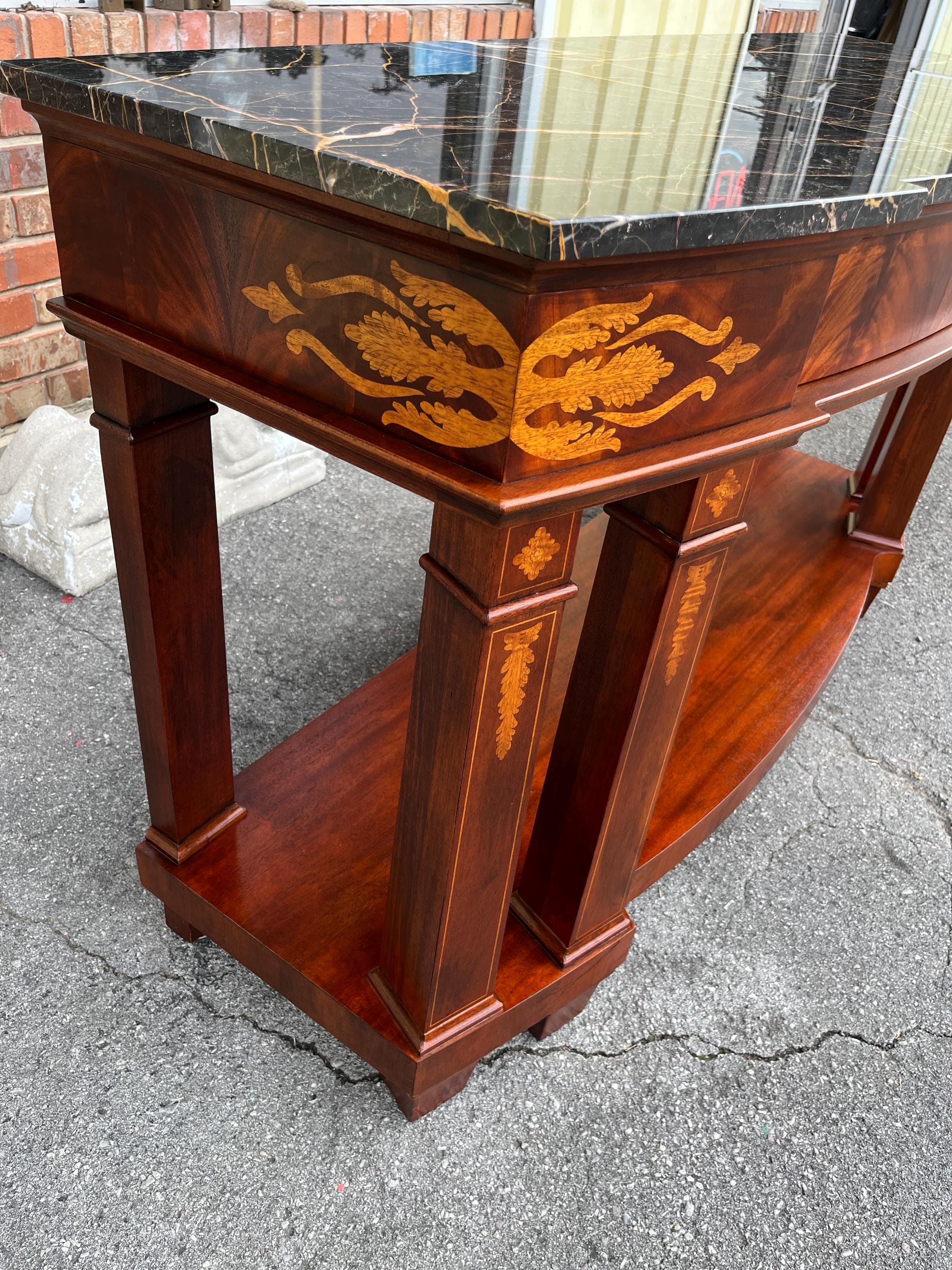 Henredon Marble-Top Console or Entry Table - Thumbnail 8