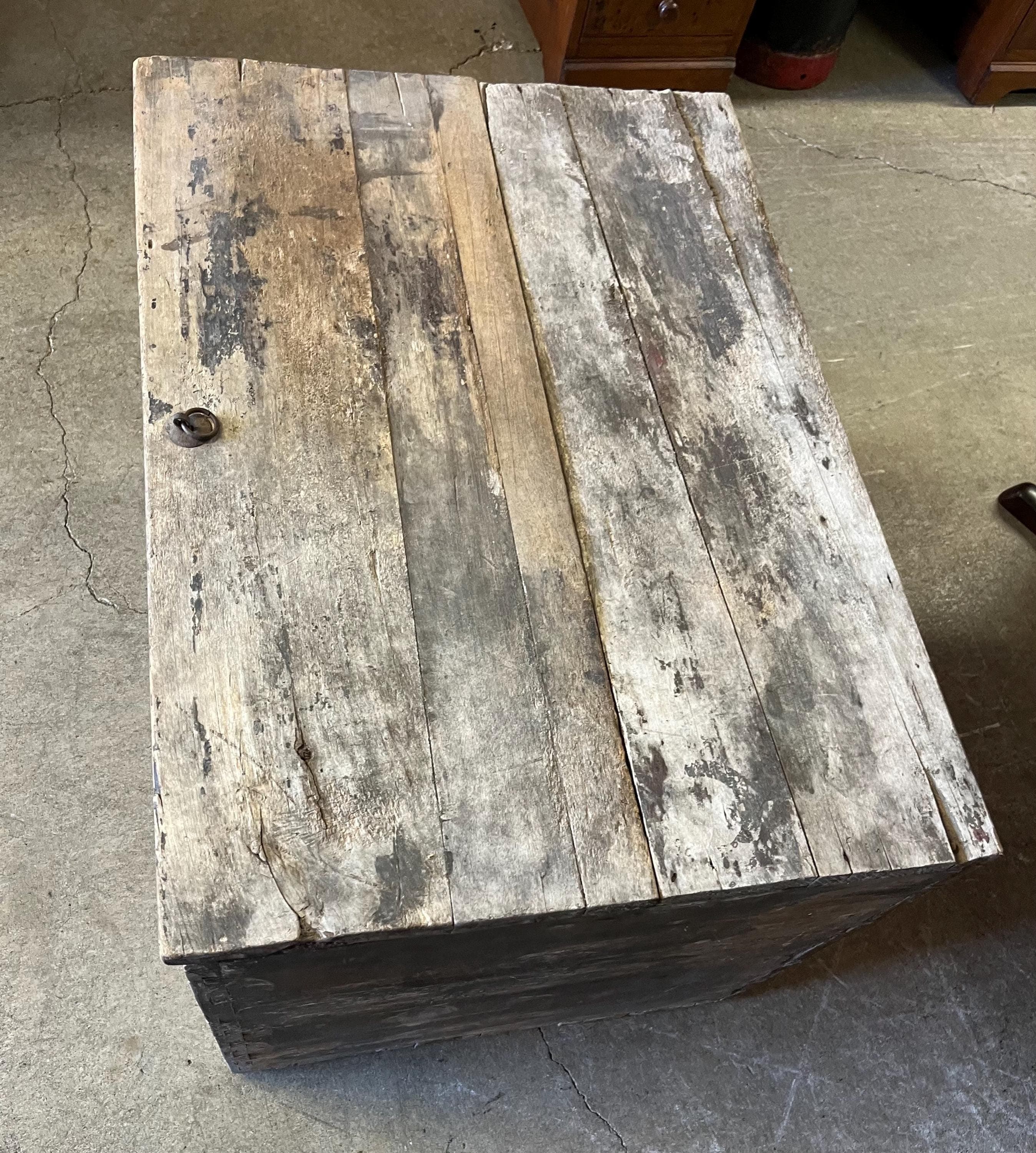 Antique Primitive Painted Trunk - Thumbnail 14