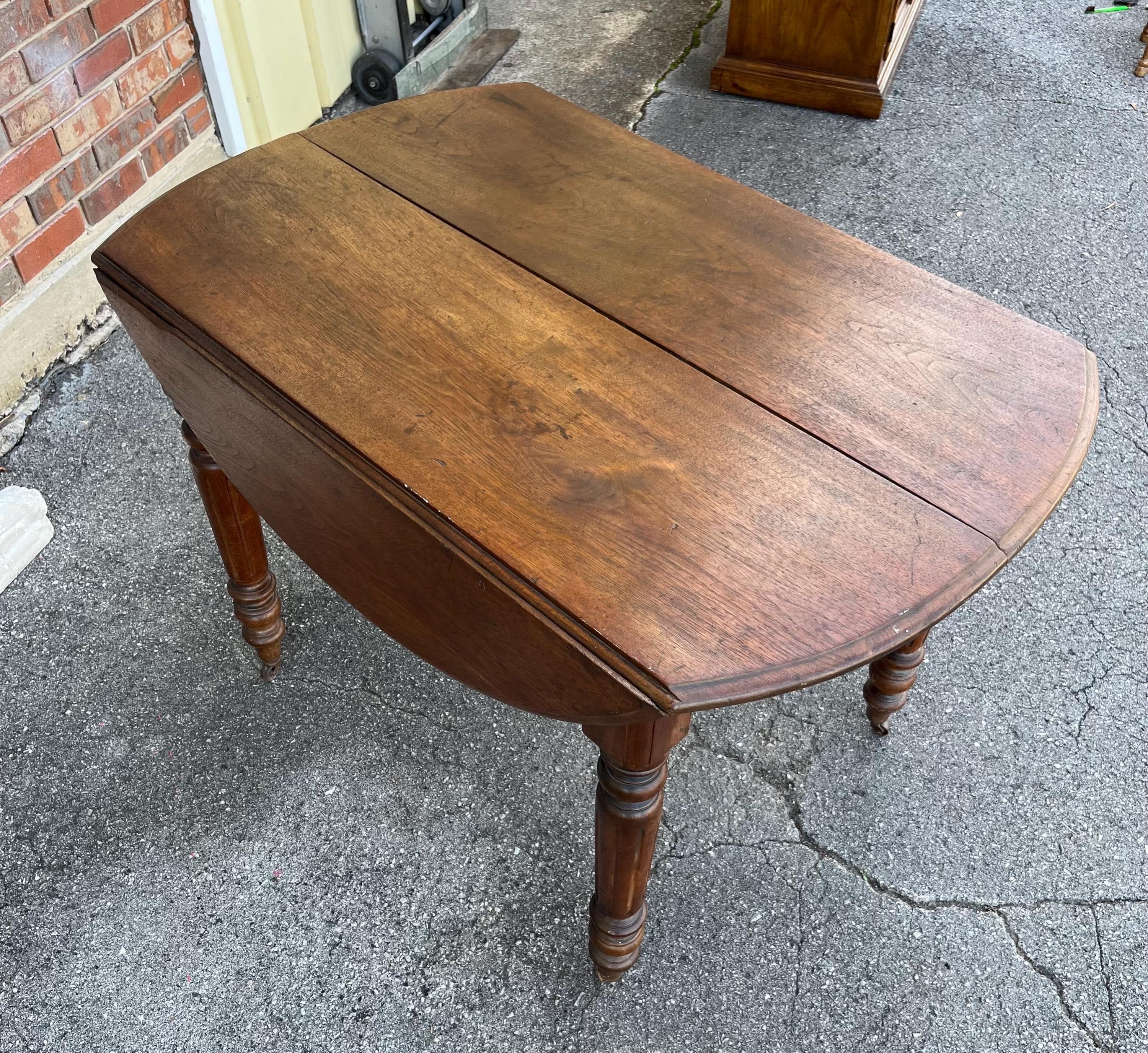 Antique Oak Drop Leaf Table - Thumbnail 5