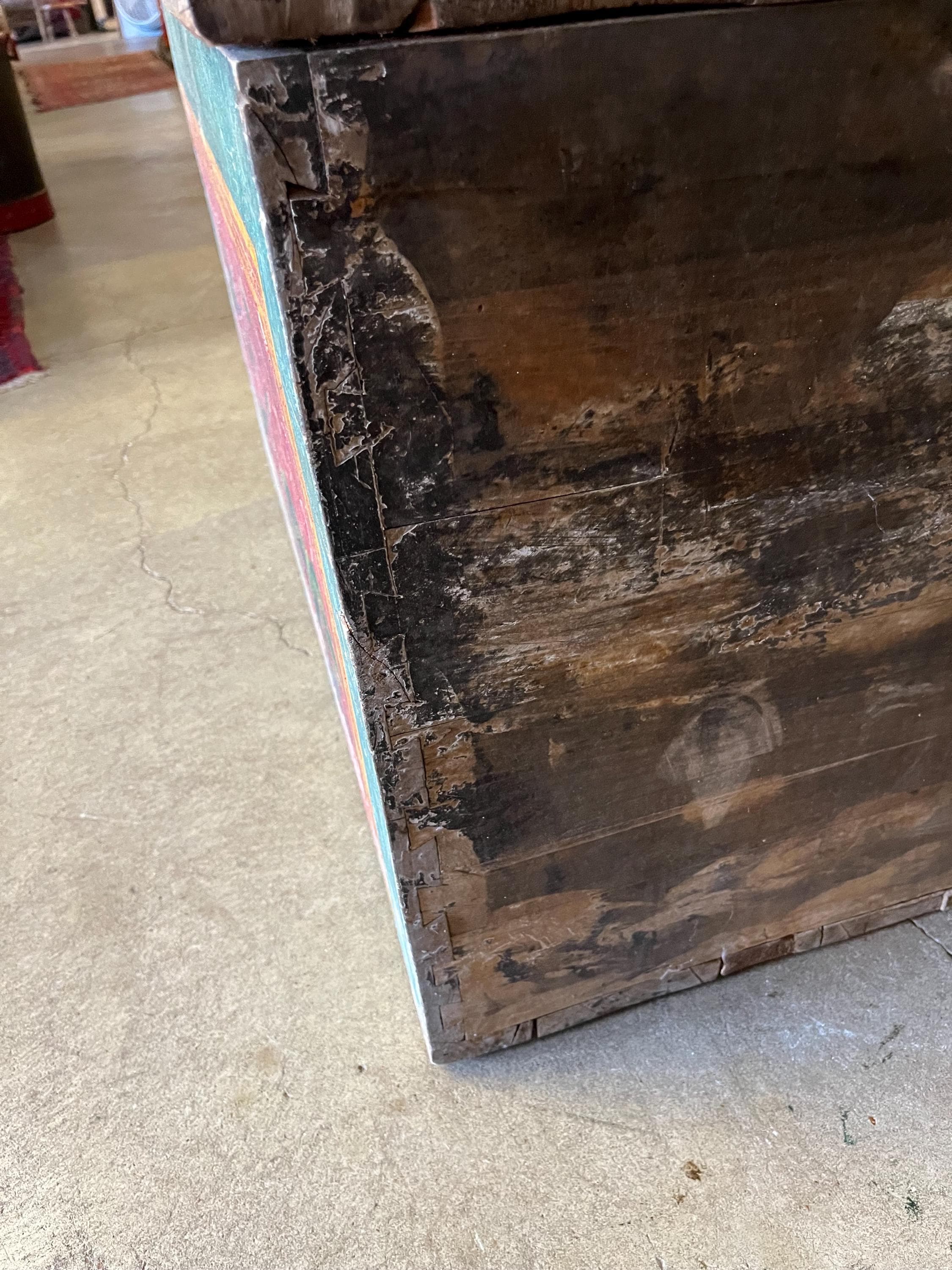 Antique Primitive Painted Trunk - Thumbnail 9