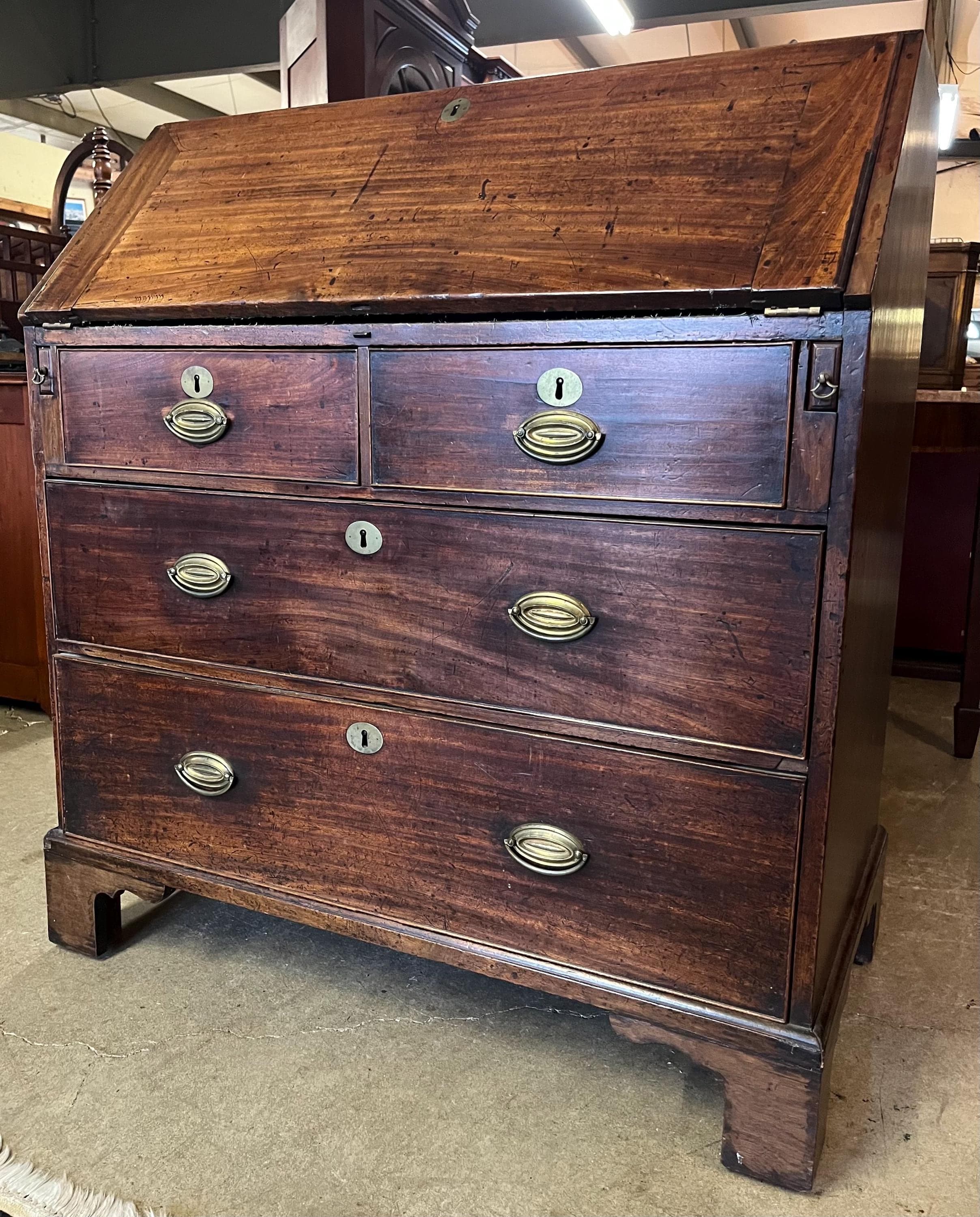 Antique English Slant Front Secretary - Thumbnail 8