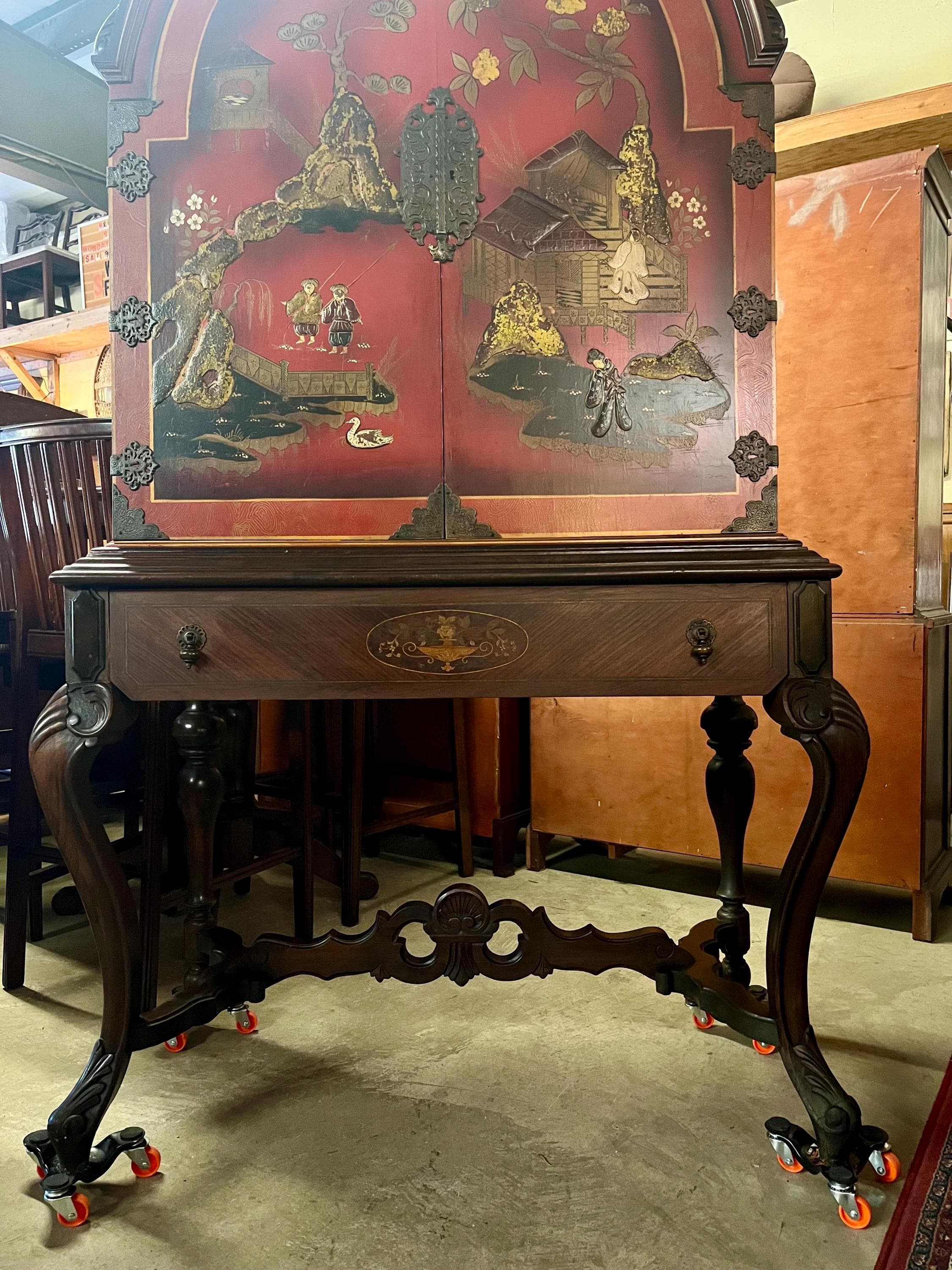 Jacobean Chinoiserie Style Cabinet - Thumbnail 5
