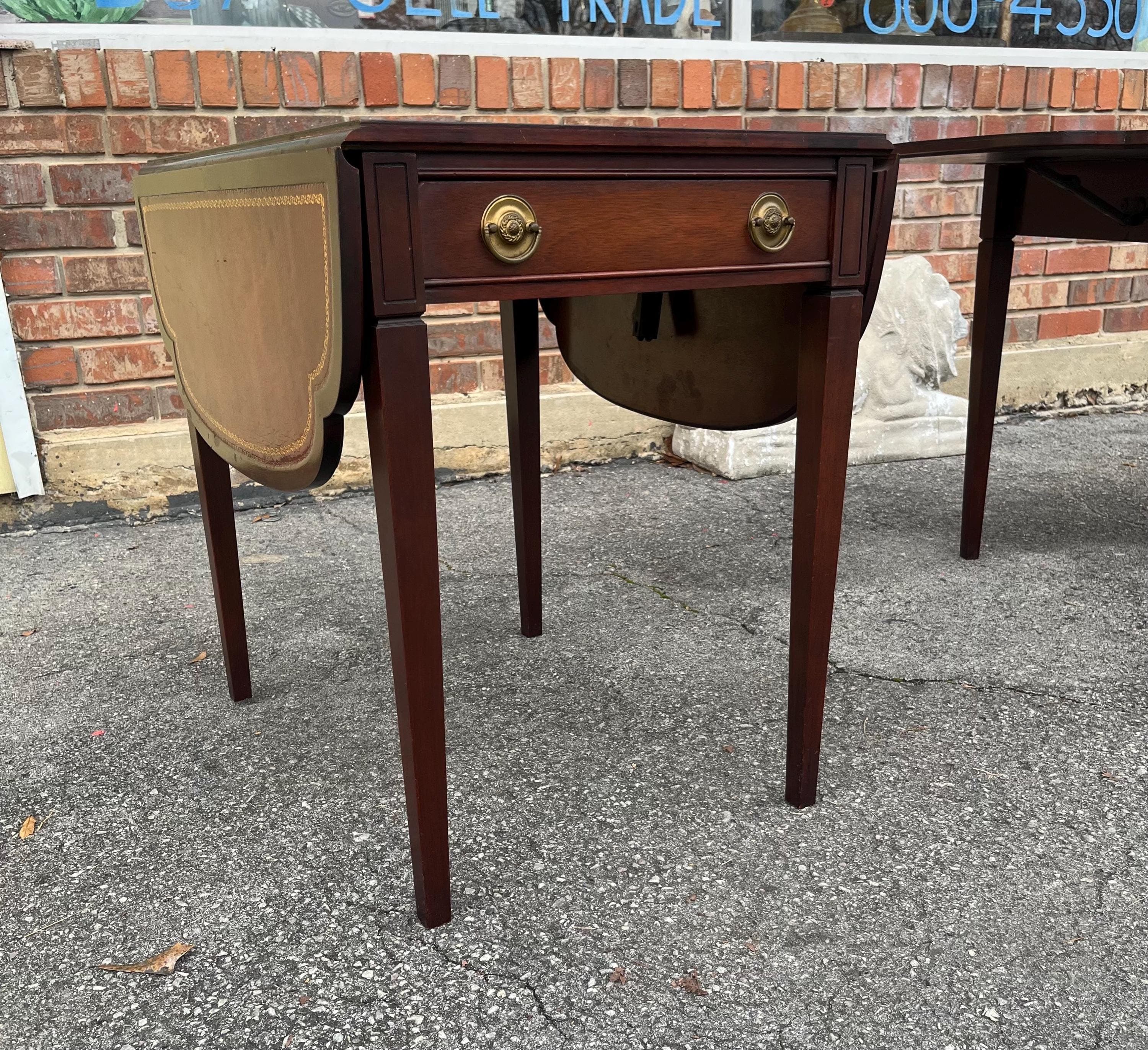 Pair of Leather-Top End Tables by Zangerle - Thumbnail 11