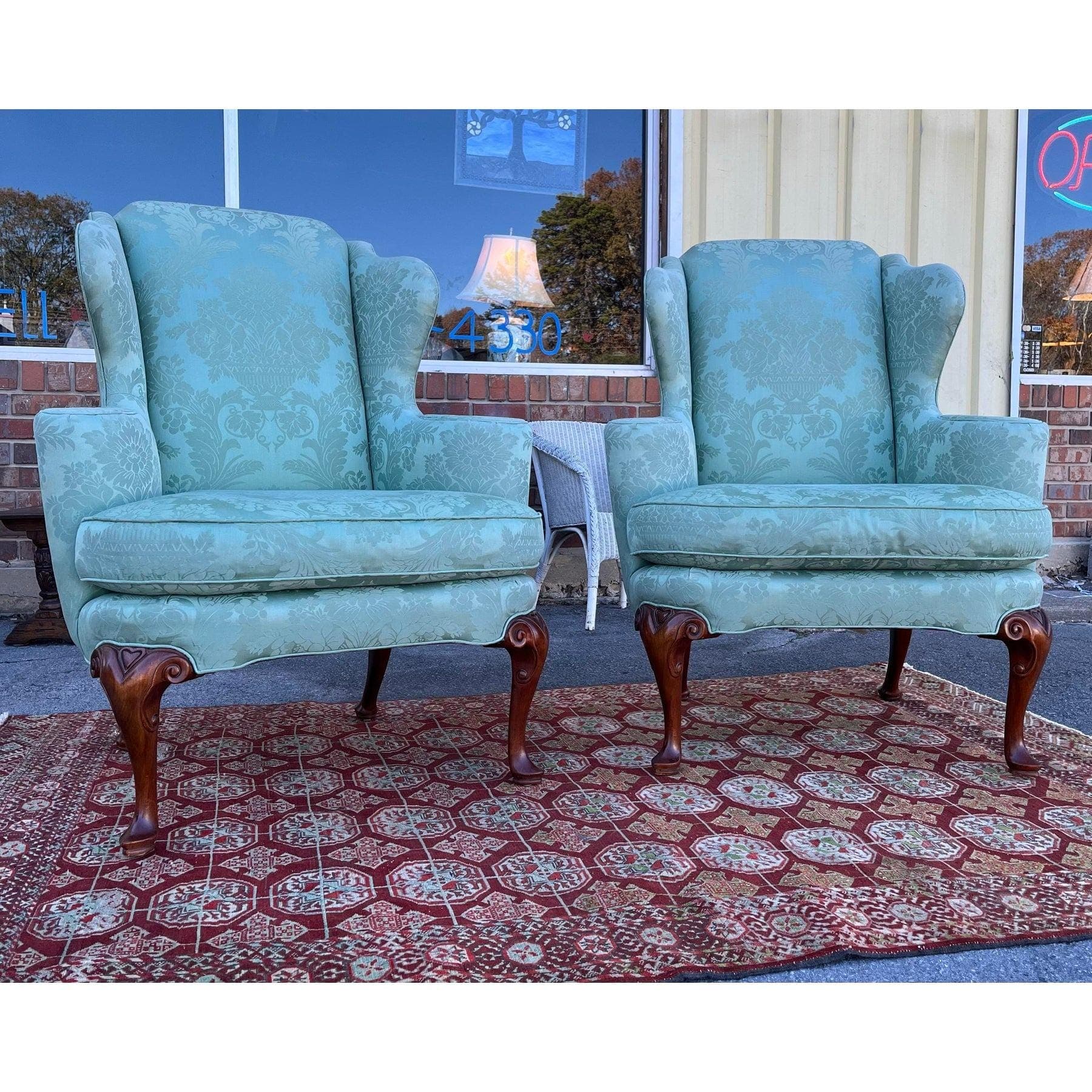 Baker Historic Charleston Wingback Chairs - Set of 2 - Thumbnail 4