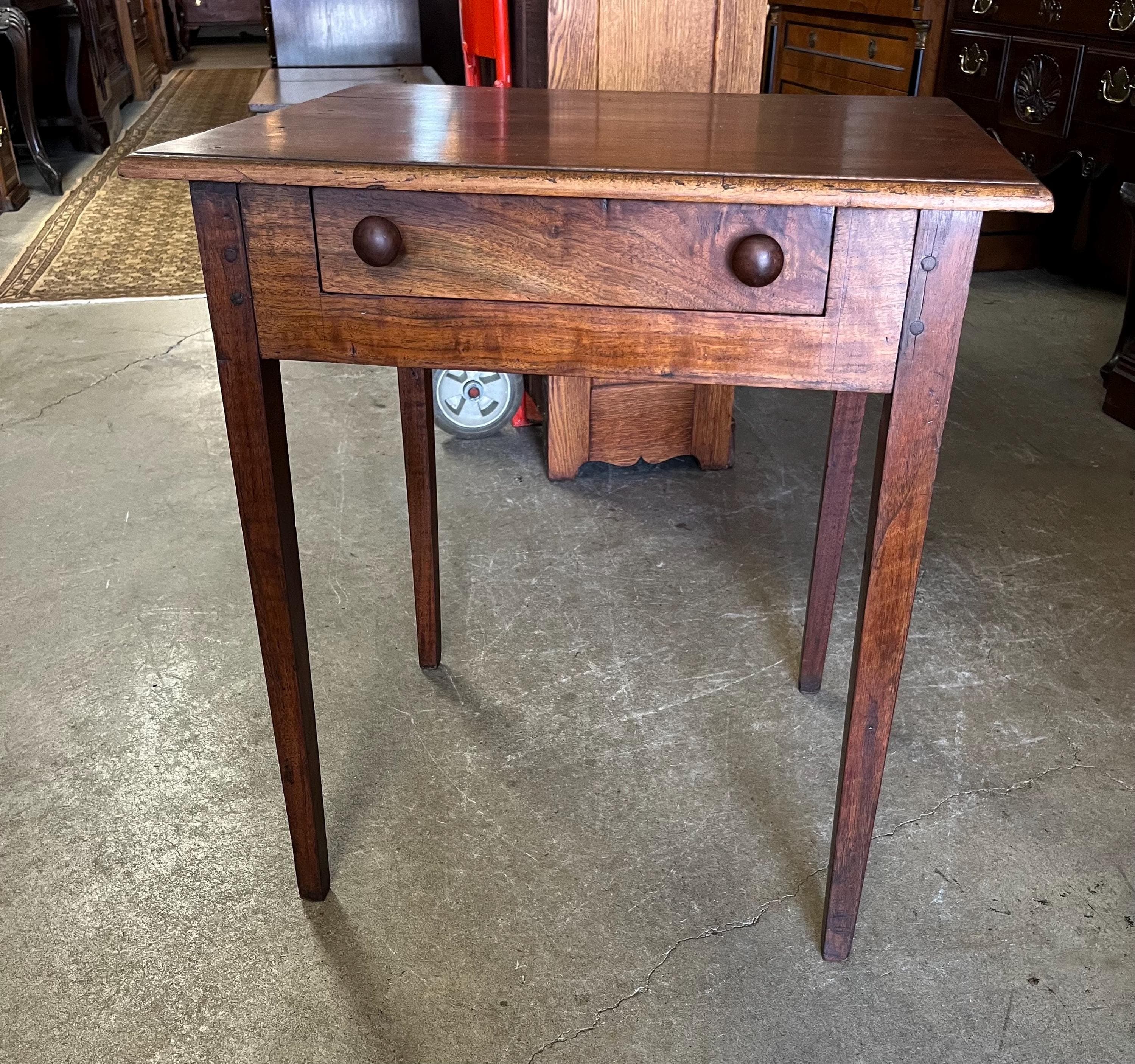 Primitive Antique Side Table or Work Table - Thumbnail 6