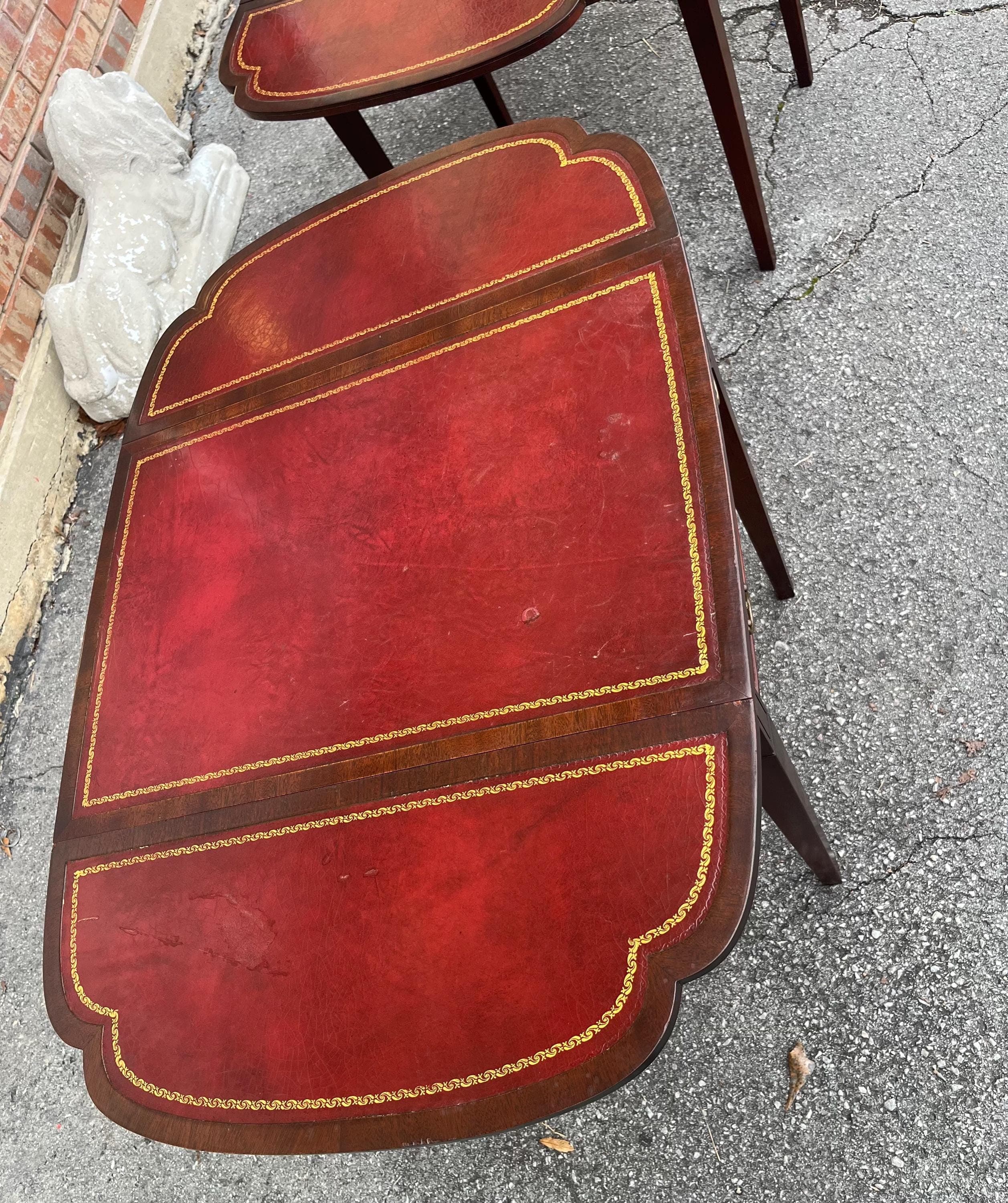 Pair of Leather-Top End Tables by Zangerle - Thumbnail 13